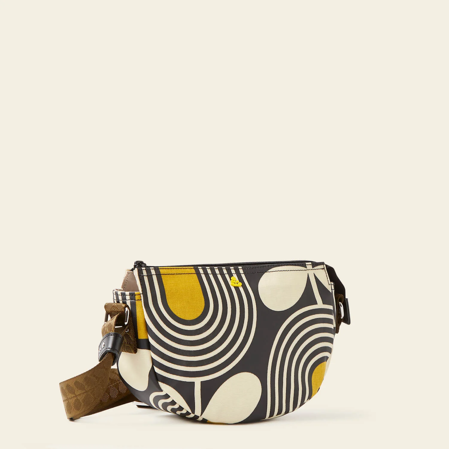 Mini Rounder Crossbody - Giant Striped Tulip Noir - Image 3