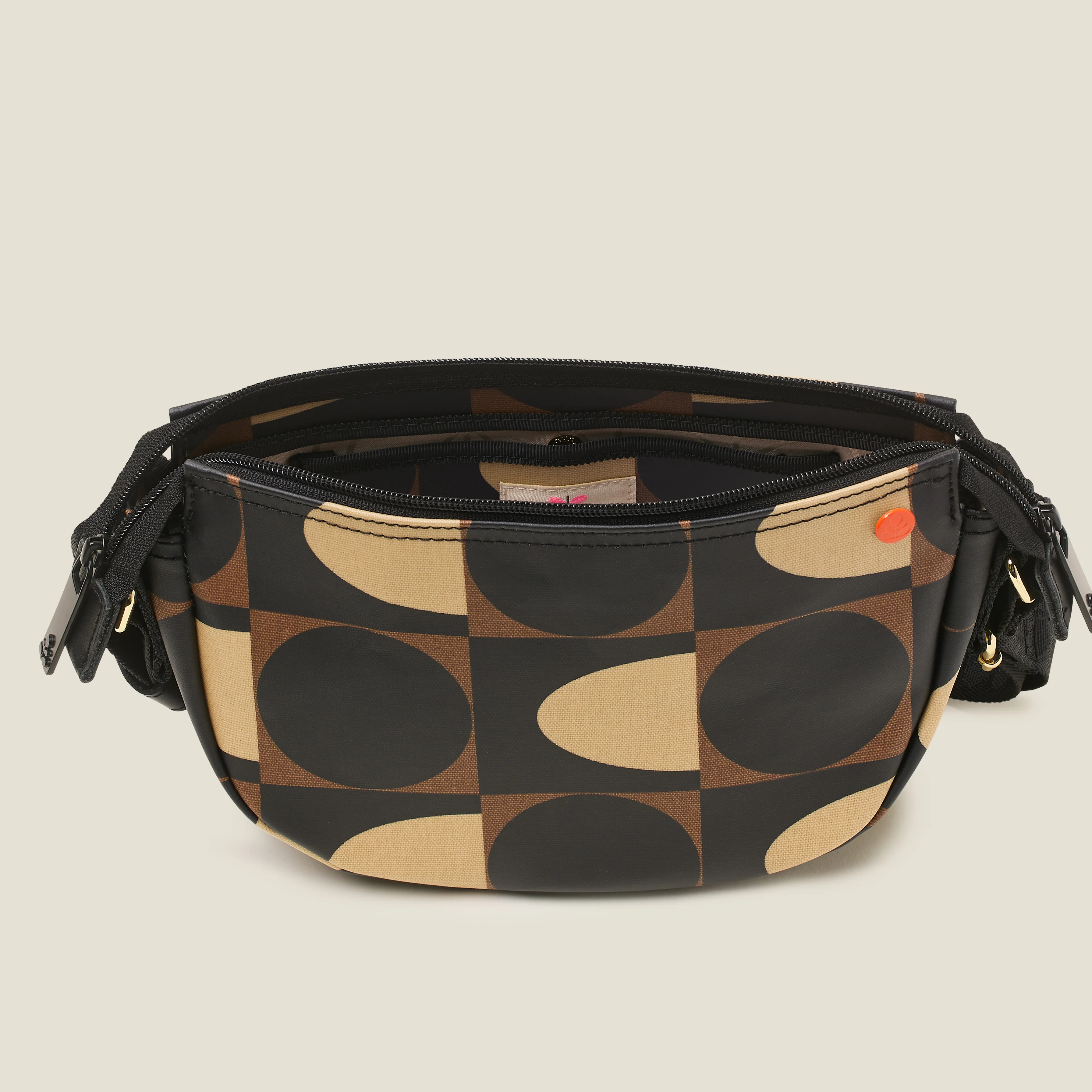 Mini Rounder Crossbody - Spot Square Mocha - Image 5