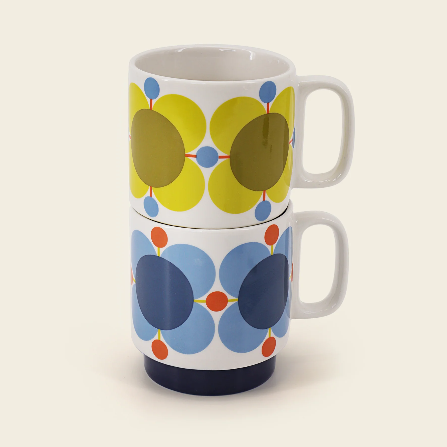 Large Mug Set of 2 - Atomic Flower Sky/Sunflower