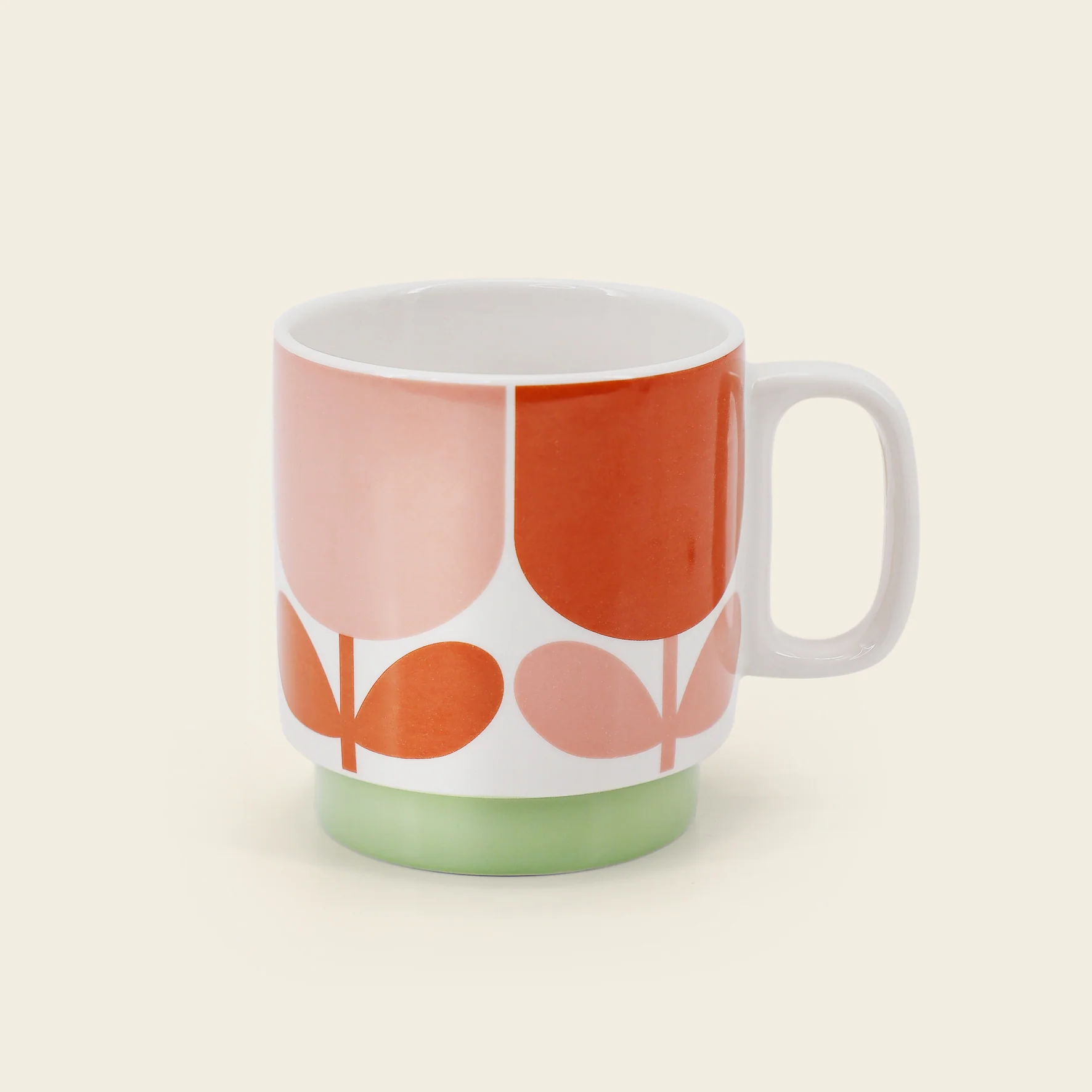 Large Mug Set of 2 - Block Flower Tomato/Fern - Image 2