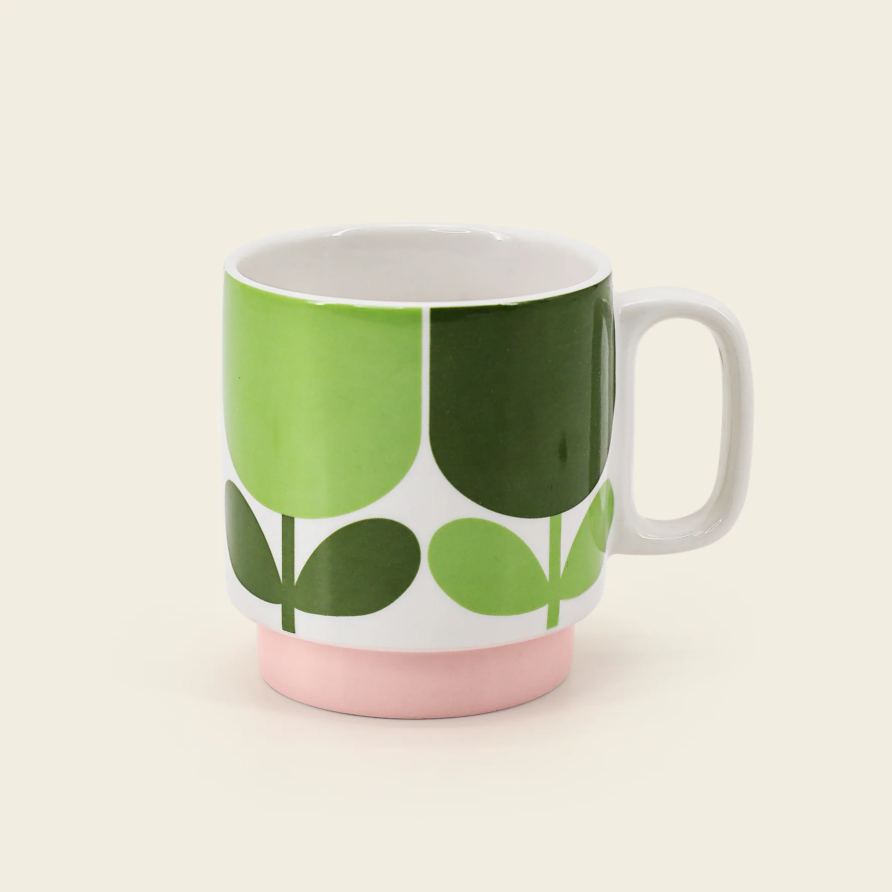 Large Mug Set of 2 - Block Flower Tomato/Fern - Image 3