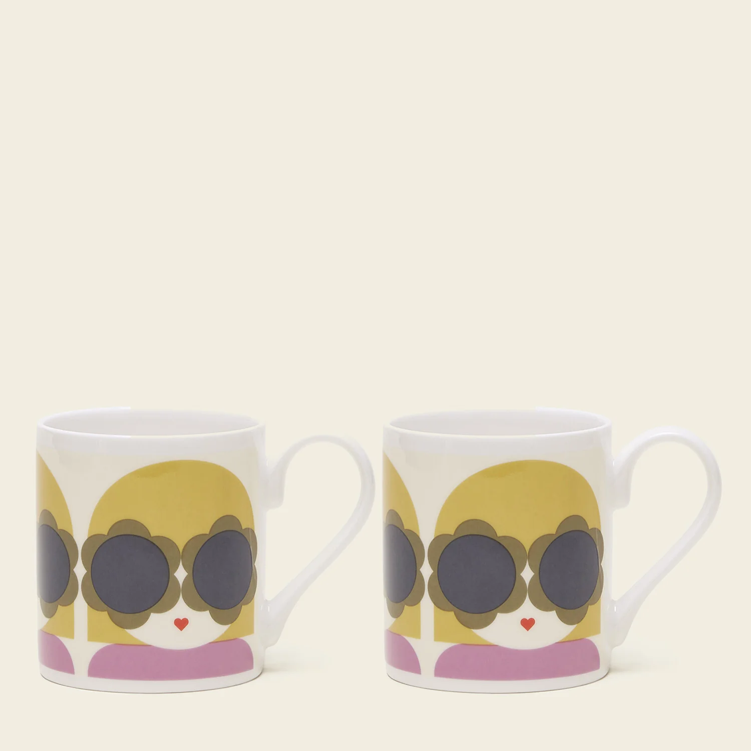 Standard Mug Set of 2 - Lola Yellow & Purple Seconds