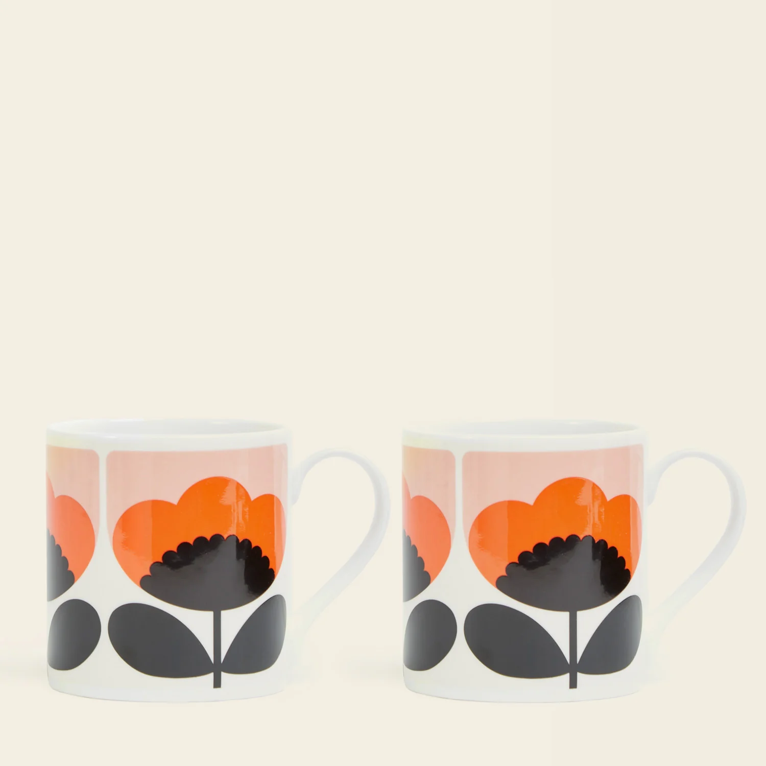 Standard Mug Set of 2 - Spring Bloom Orange Seconds