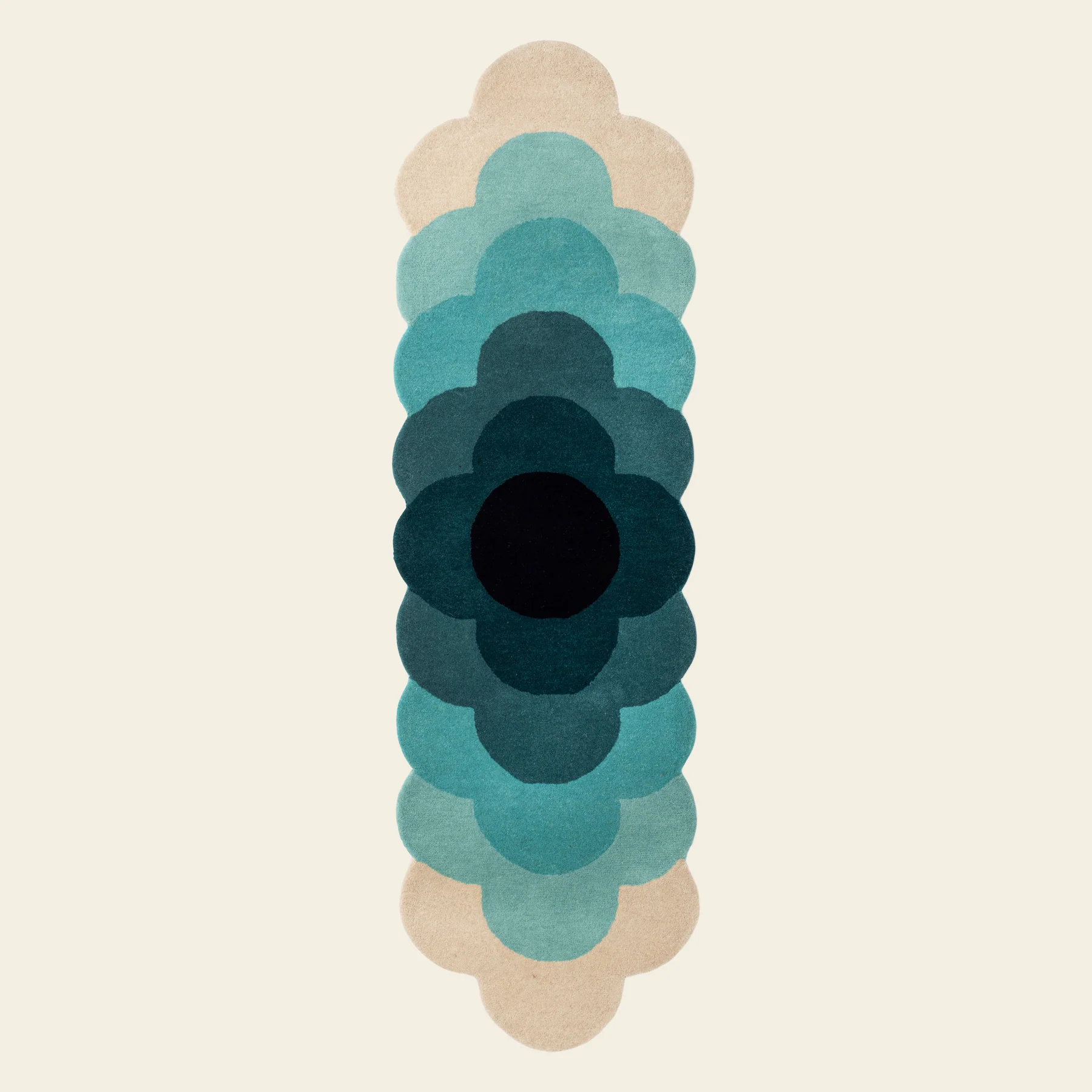 Optical Flower Teal Rug - Image 2