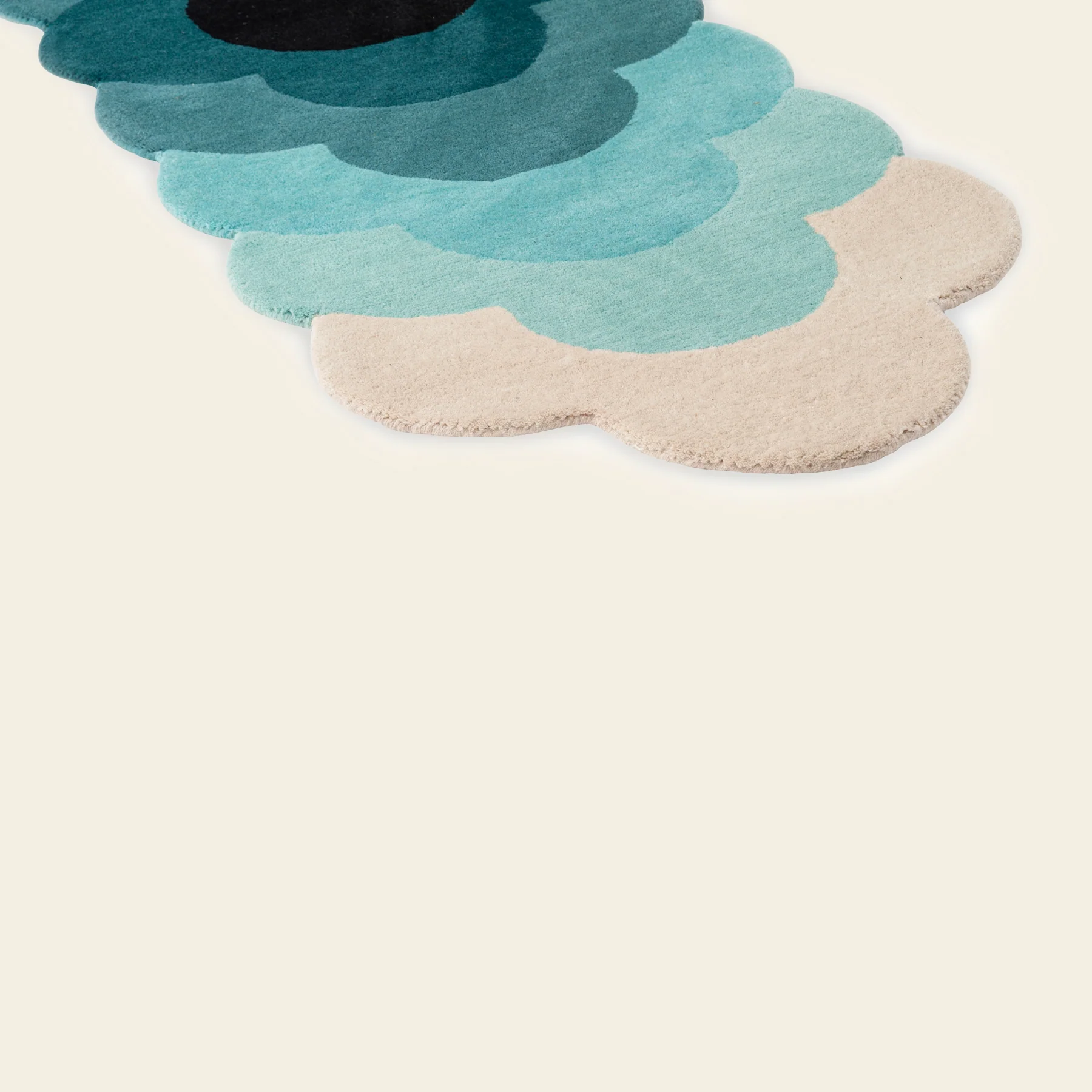 Optical Flower Teal Rug - Image 5