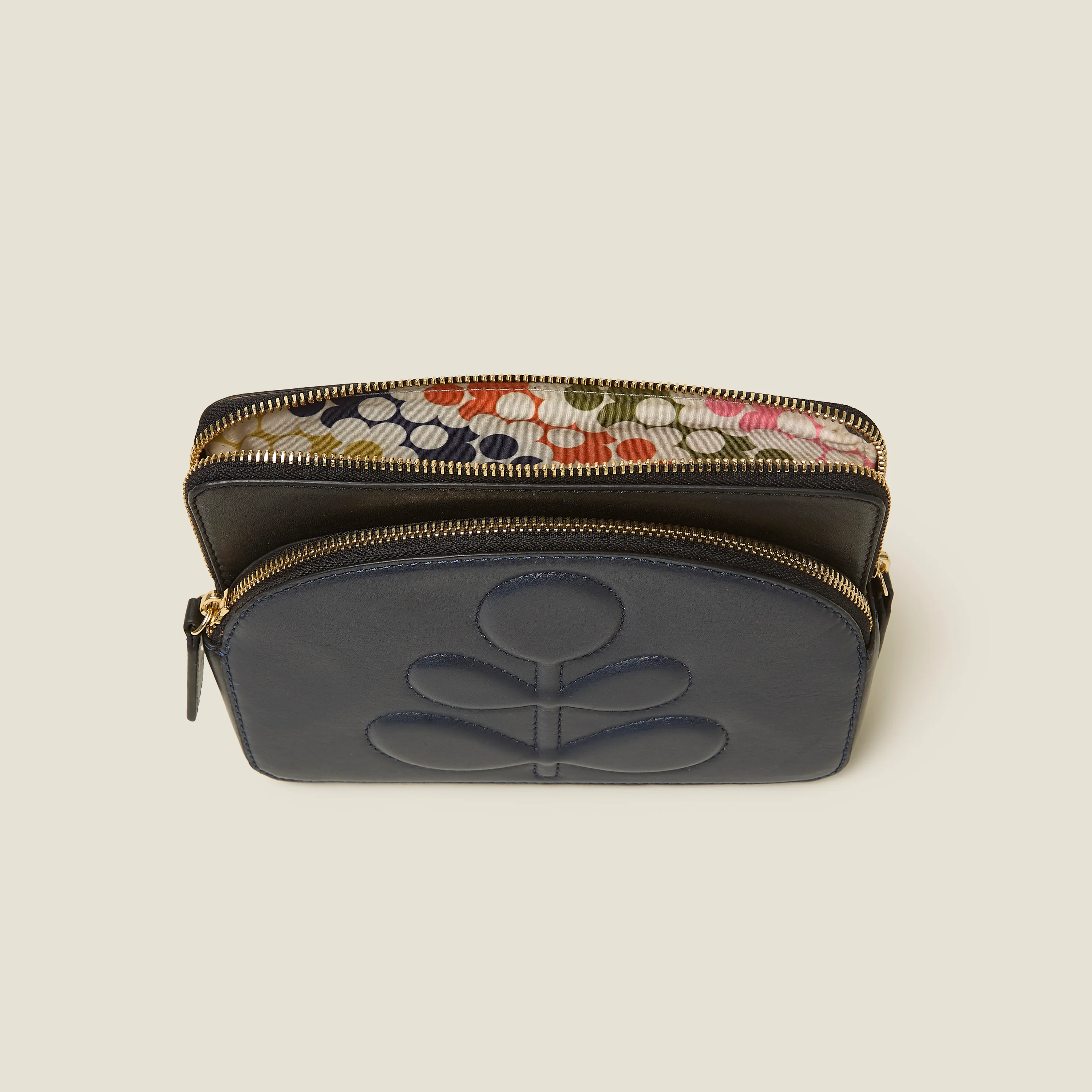 Portia East Crossbody - Embossed Stem Navy - Image 5