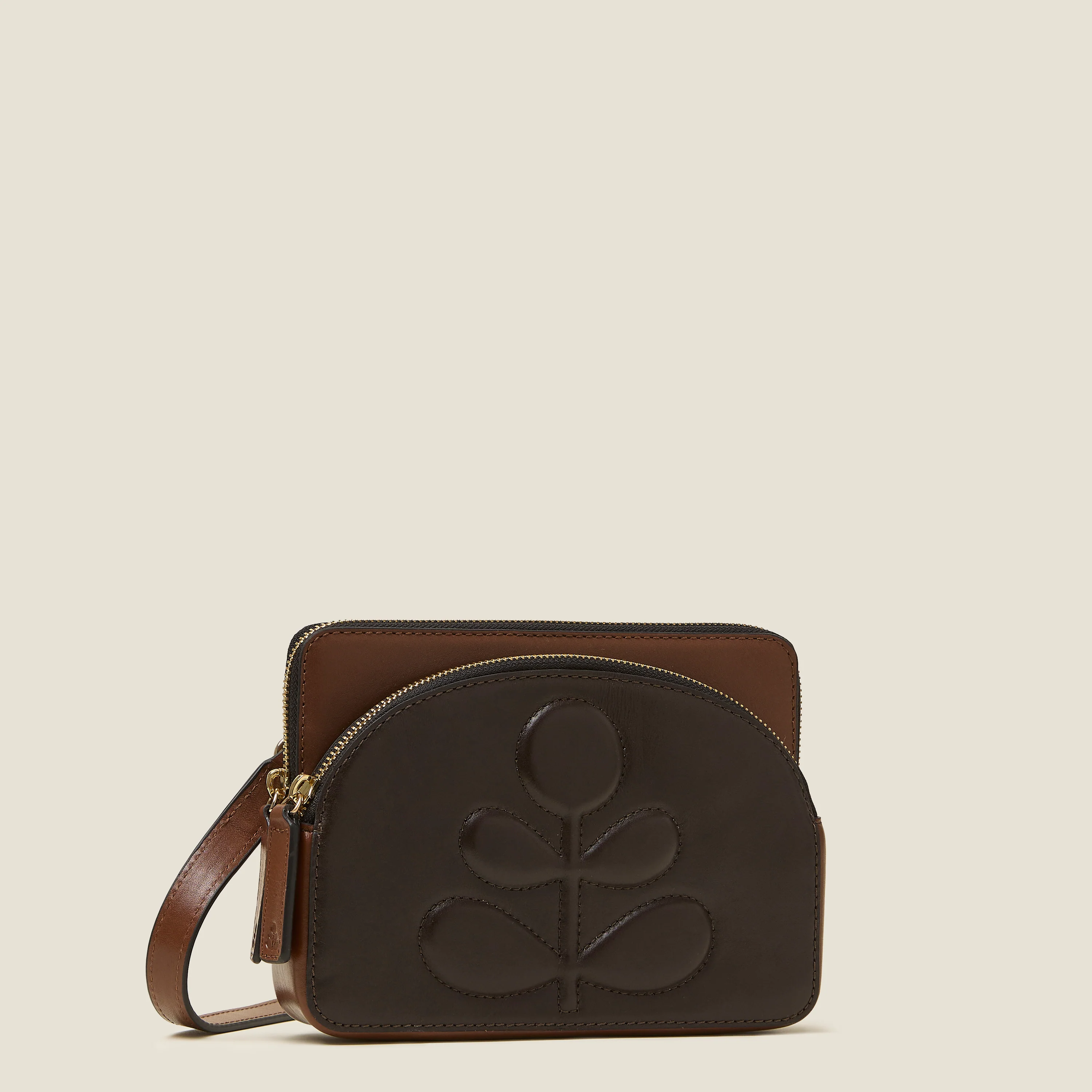 Portia East Crossbody - Embossed Stem Walnut - Image 3