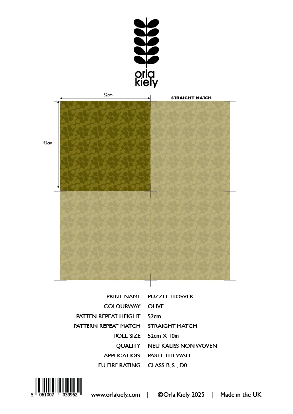 Puzzle Flower Olive Wallpaper Sample - Image 2