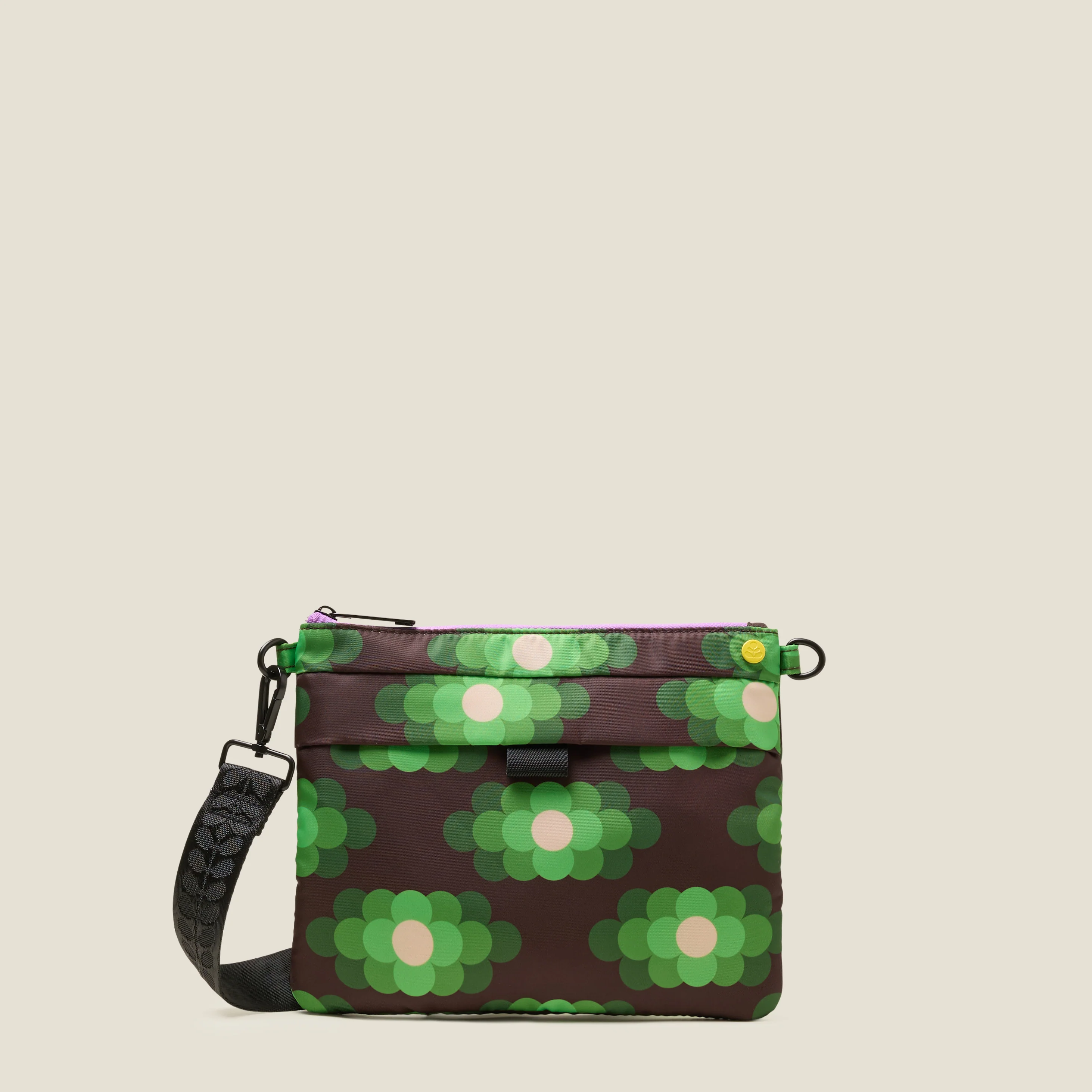 Quadrant Crossbody Bag - Flower Haze Neon Green