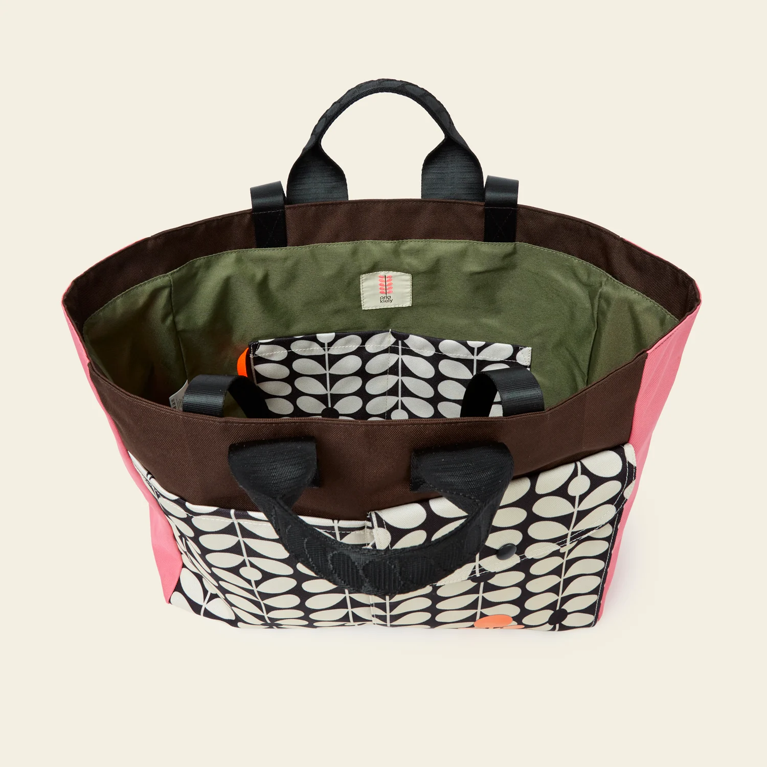 Rhombus Tote - Sixties Stem Jet Colour Block - Image 5