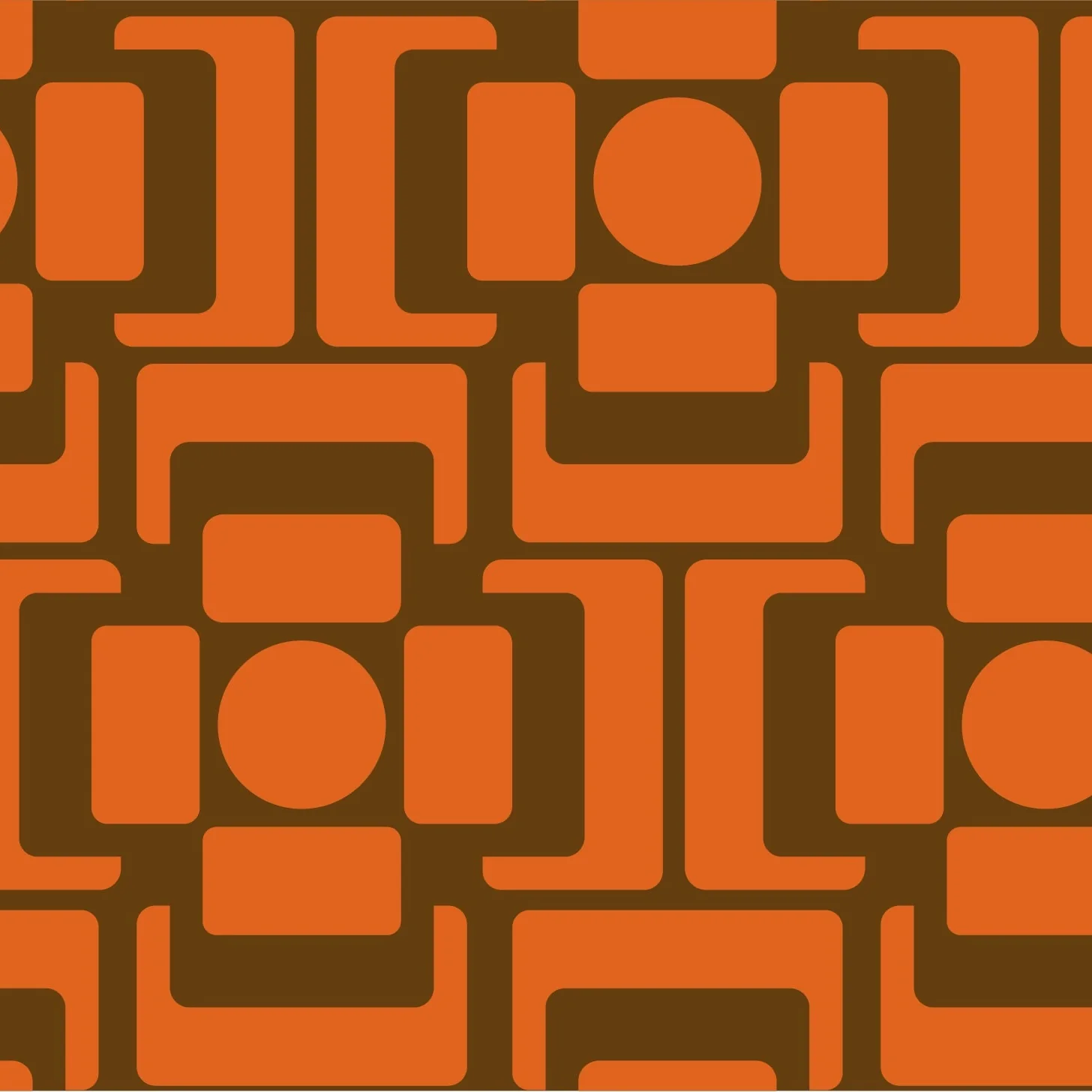 Seventies Square Flower Autumn Wallpaper Sample