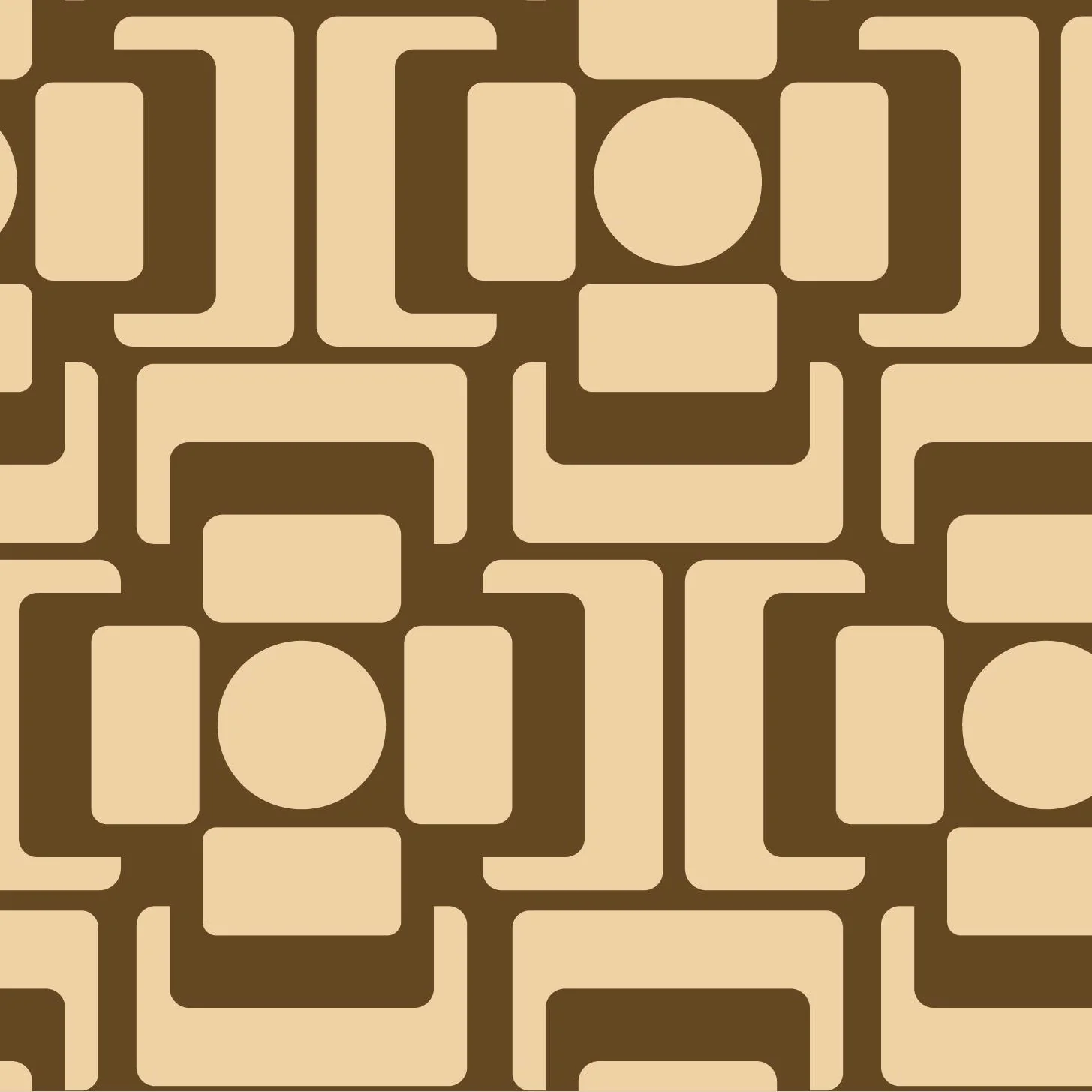 Seventies Square Flower Chestnut Wallpaper - Image 2