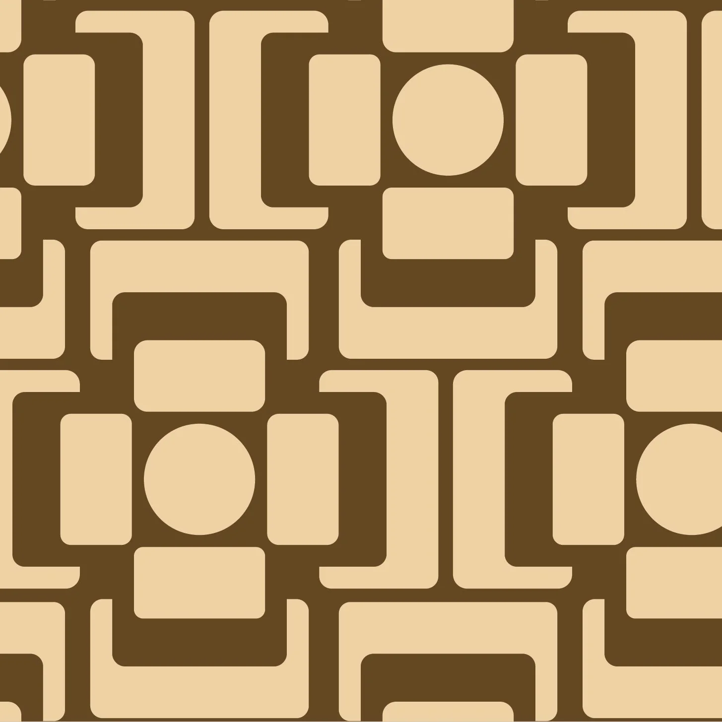 Seventies Square Flower Chestnut Wallpaper Sample