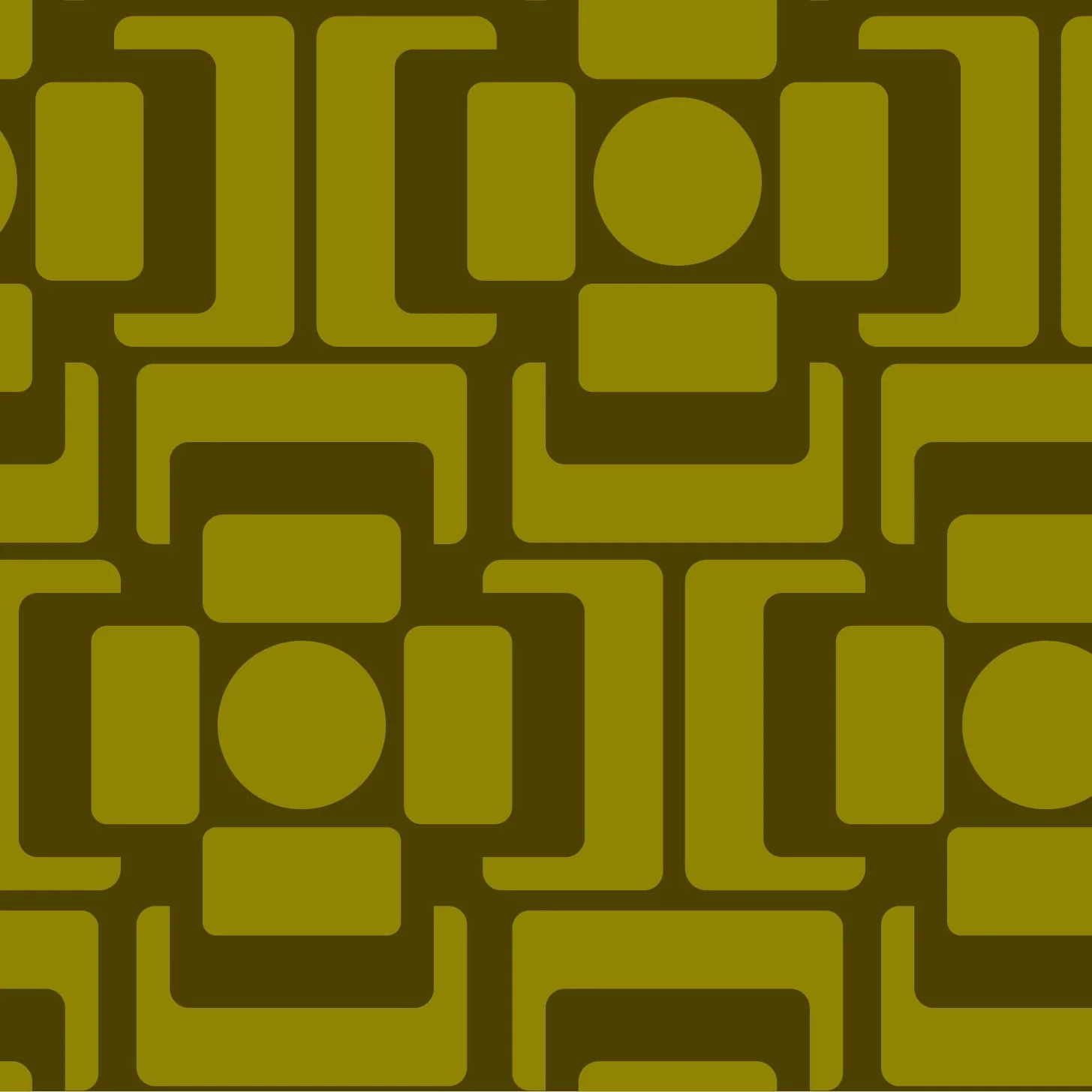 Seventies Square Flower Moss Wallpaper Sample