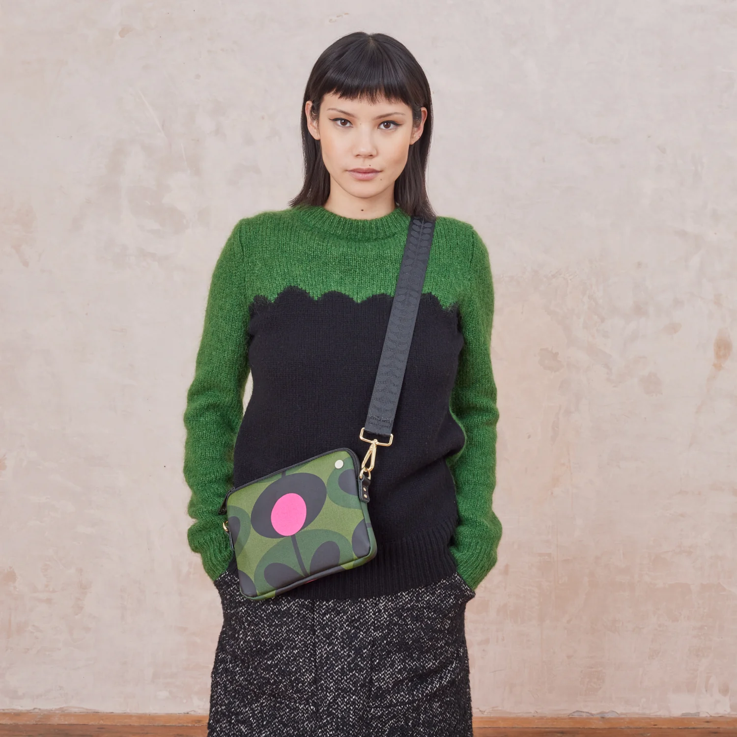 Slim Crossbody Bag - Oval Stem Forest