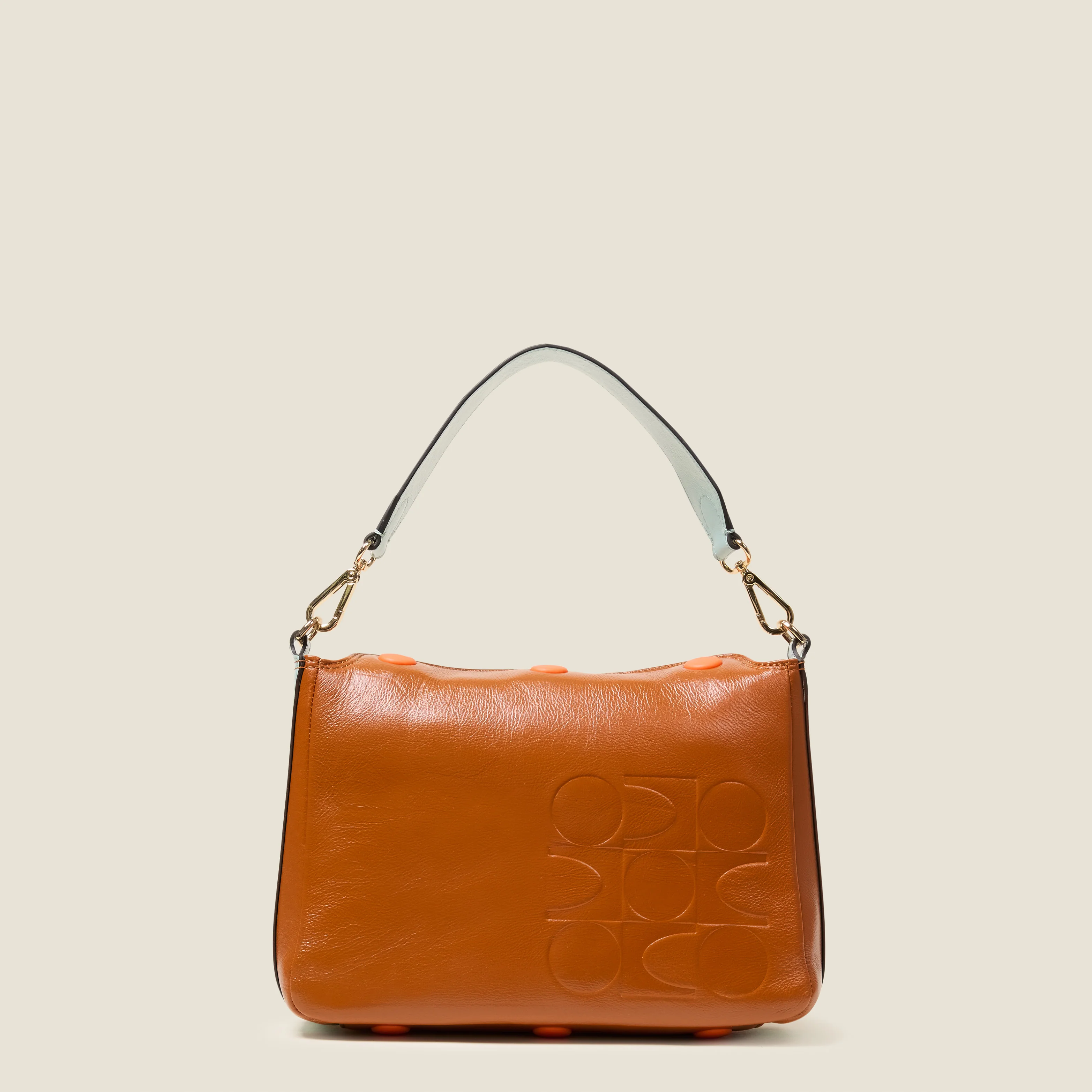 Small Softie Leather Shoulder Bag - OK Colourblock Sienna - Image 3