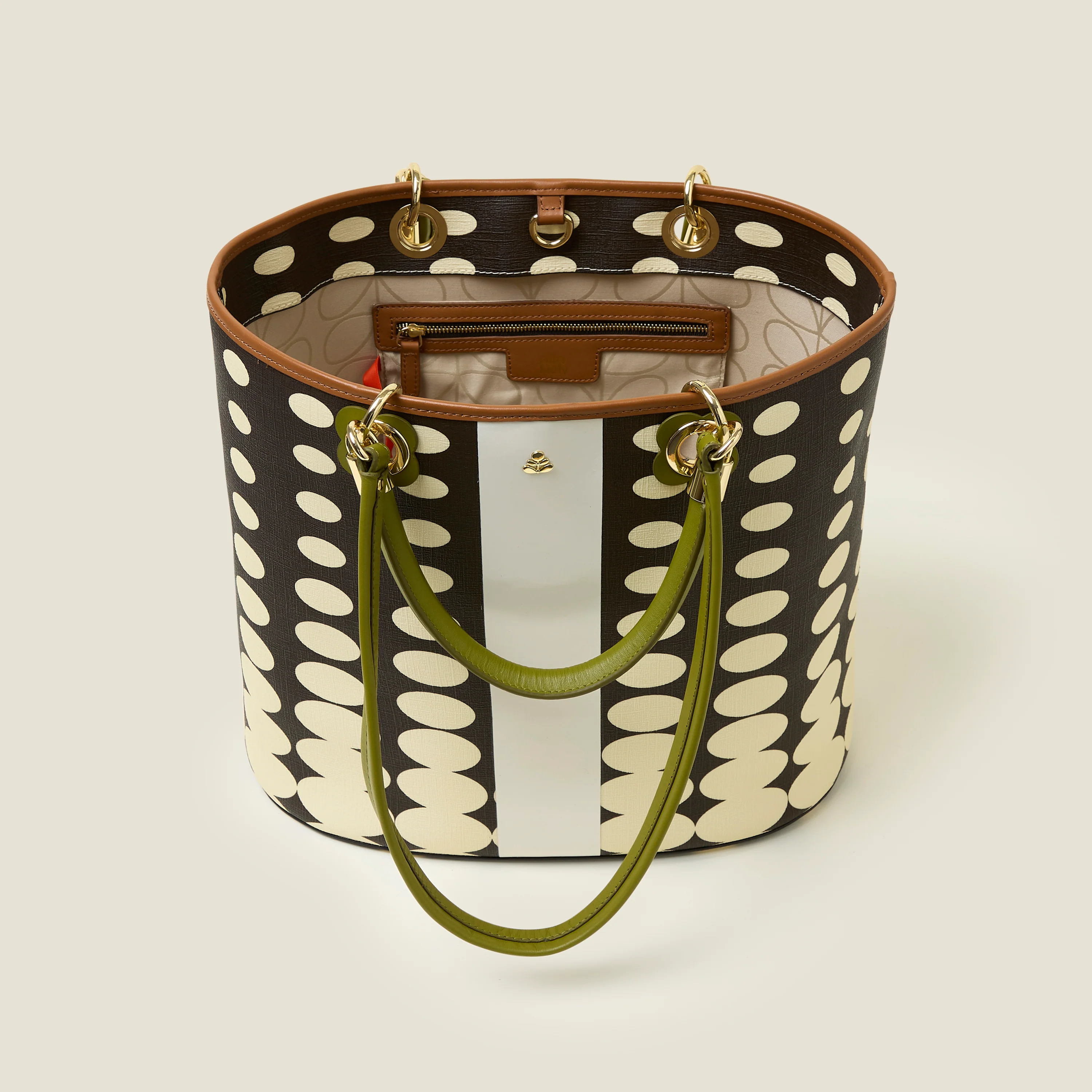 Smile Tote - Optical Oval Mocha - Image 5