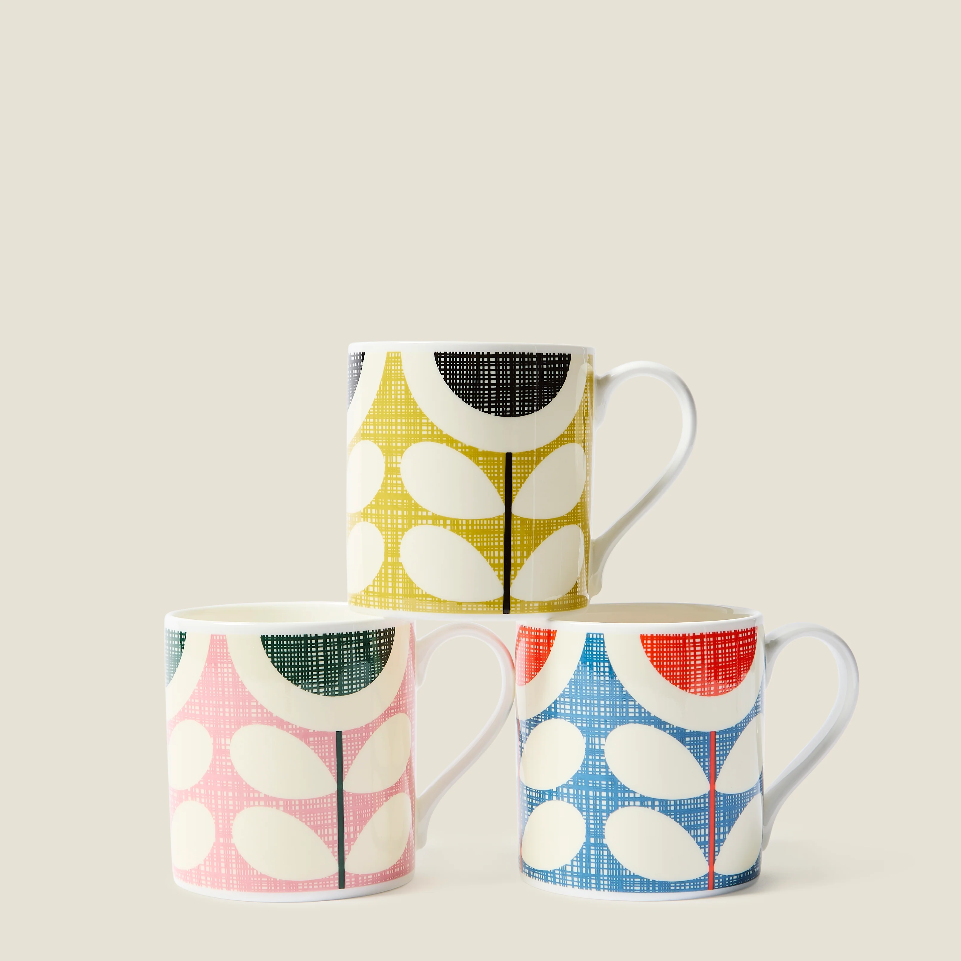 Large Mug Set of 3 - Scribble Sunflower
