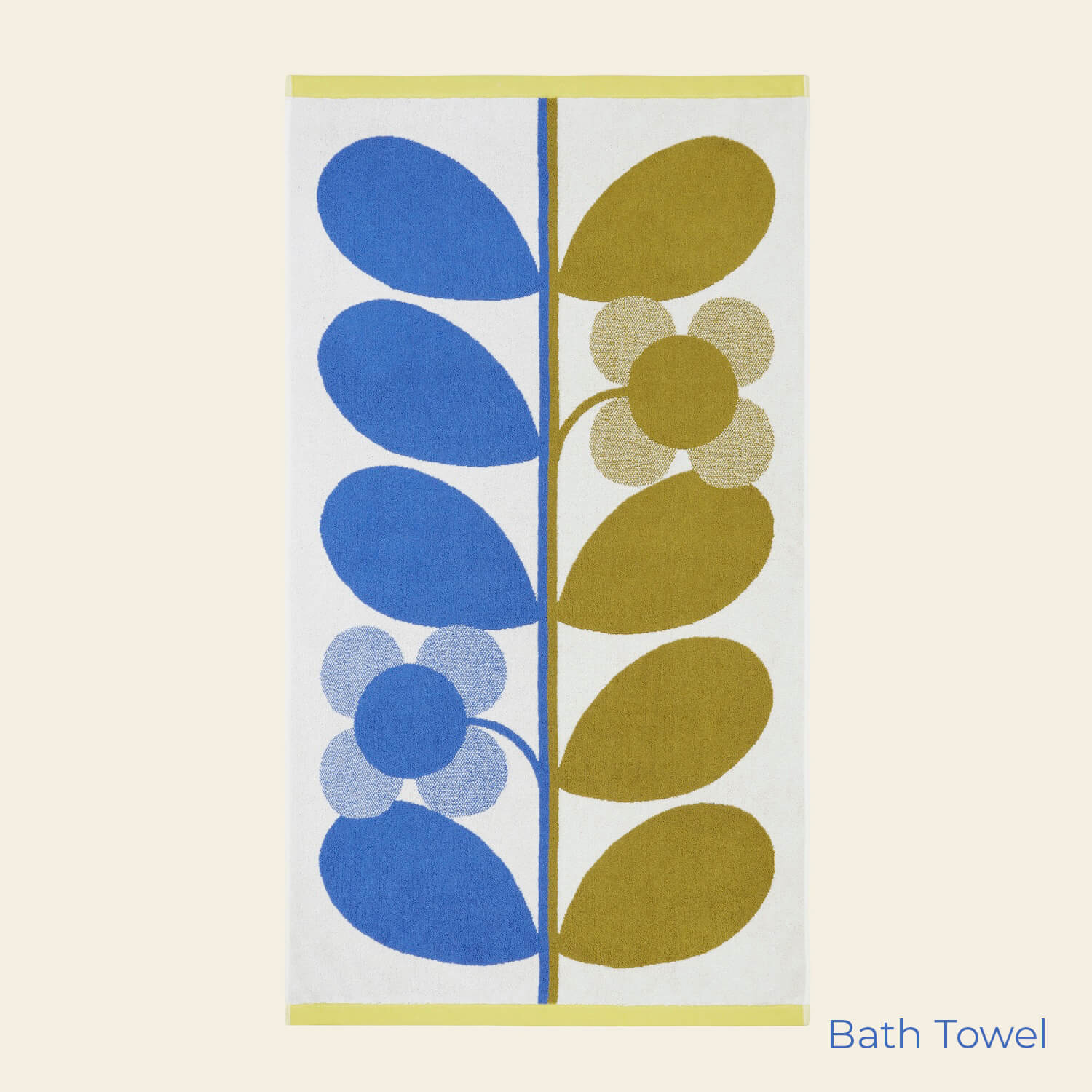 Stem Bloom Duo Towels - Blue and Fawn - Image 4