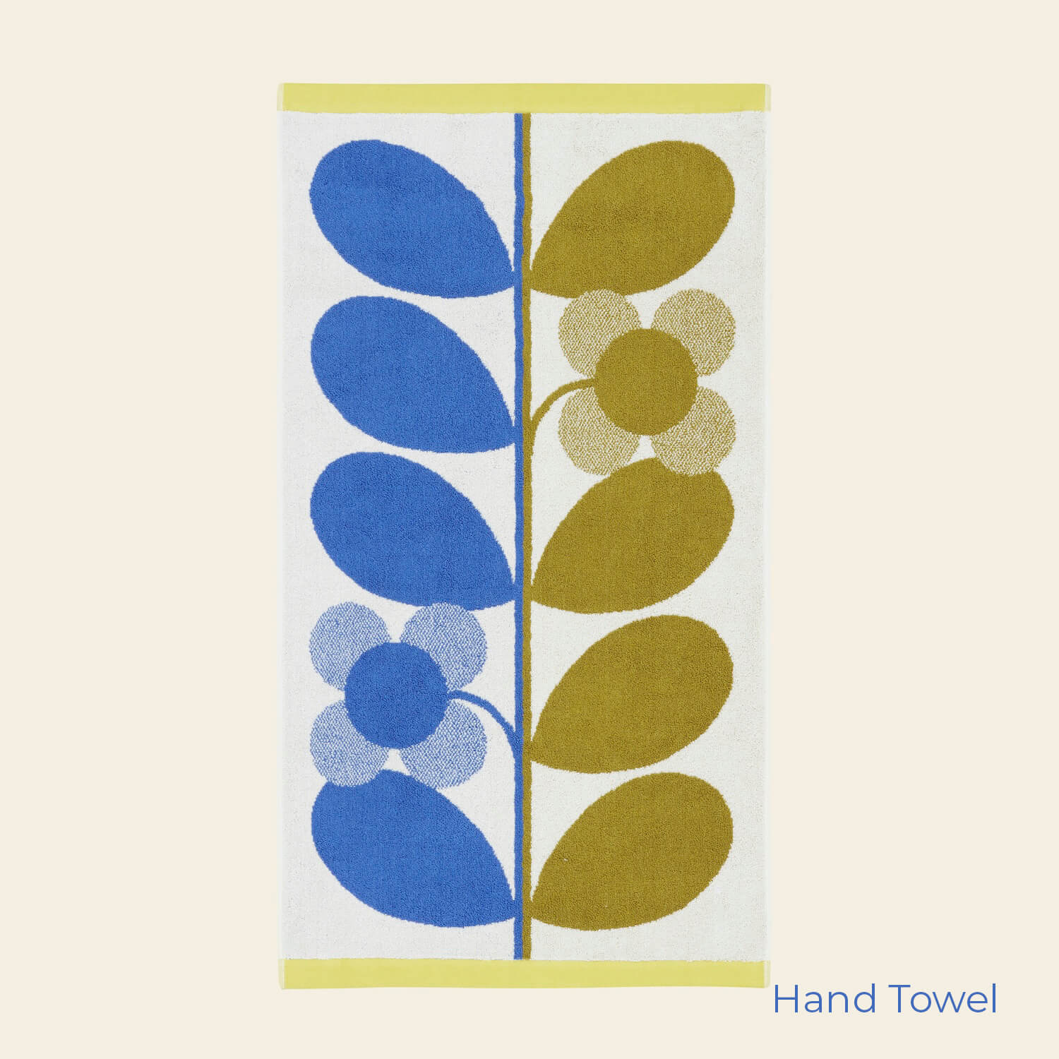 Stem Bloom Duo Towels - Blue and Fawn - Image 7