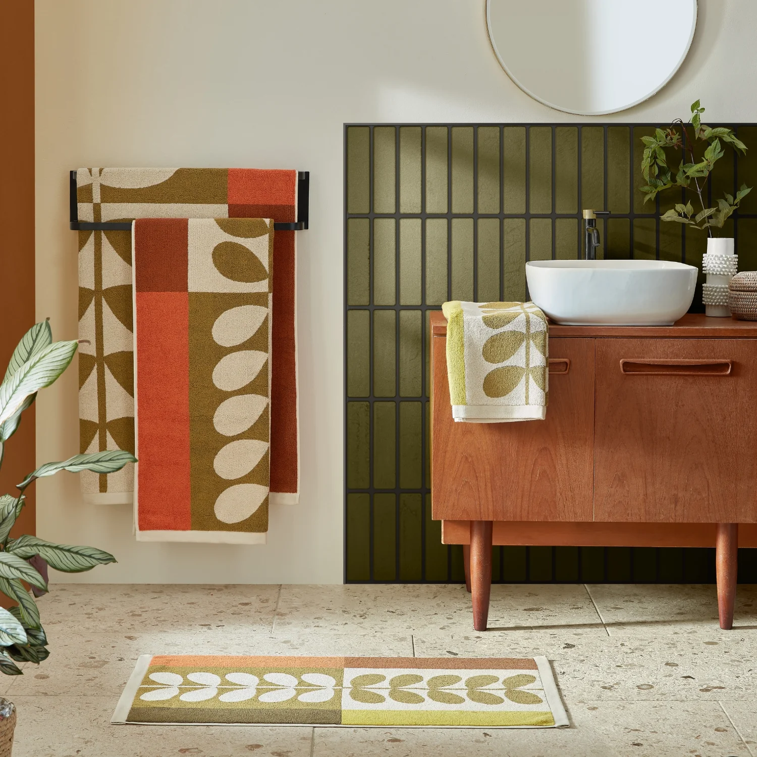 Stem Check Towels - Hazel Ochre