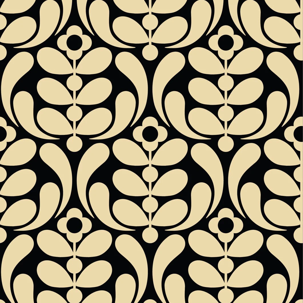 Stem Nouveau Noir Wallpaper Sample
