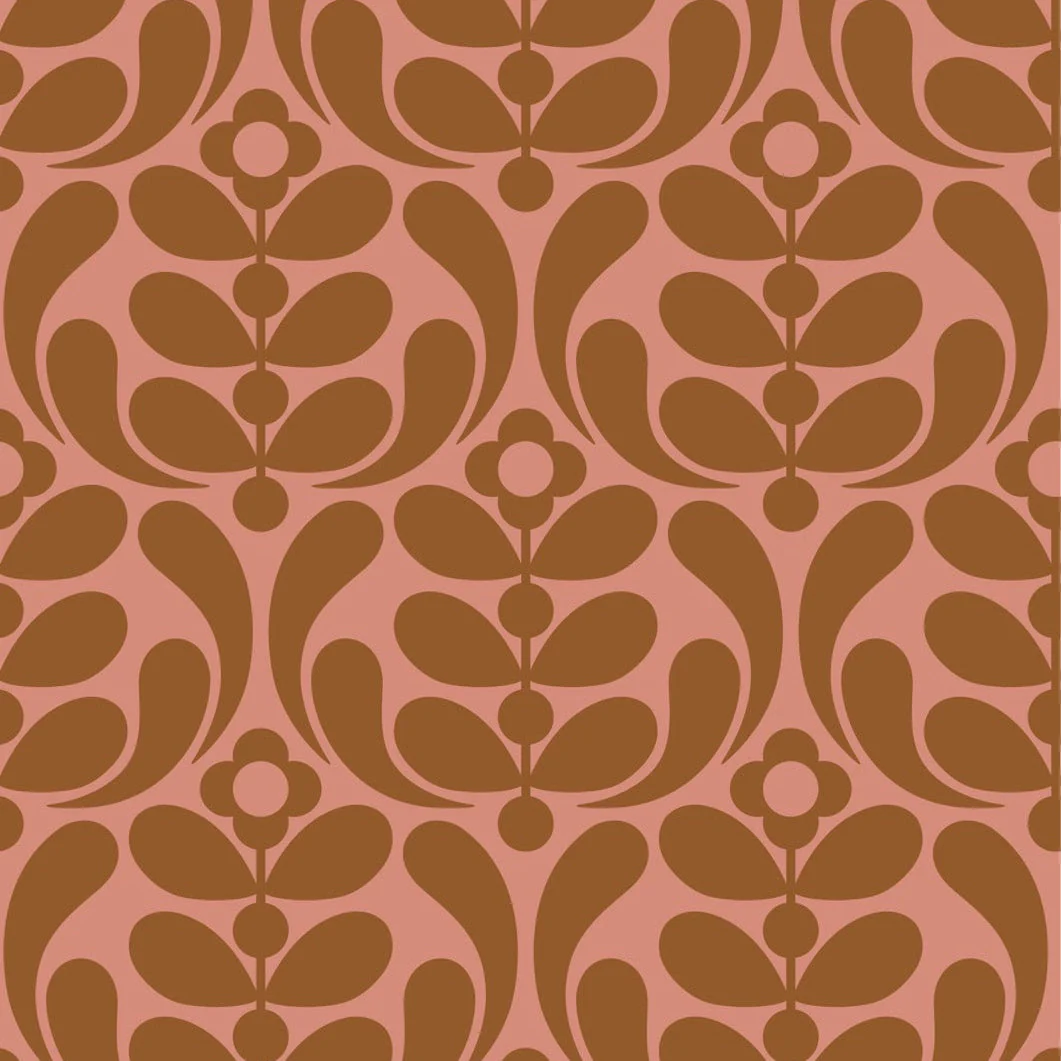 Stem Nouveau Terracotta Wallpaper - Image 2