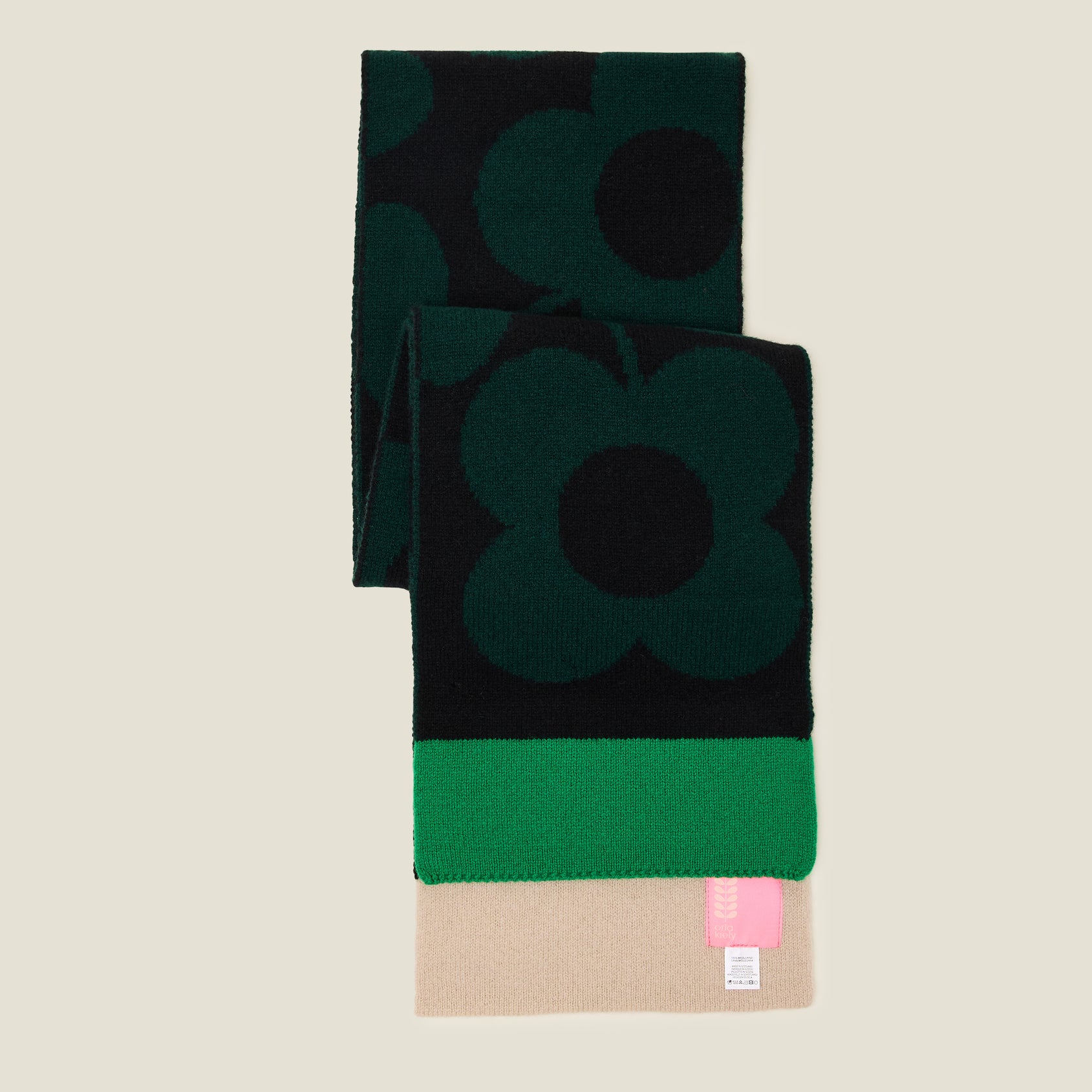 Stem Sprig Wool Scarf - Forest Black - Image 3
