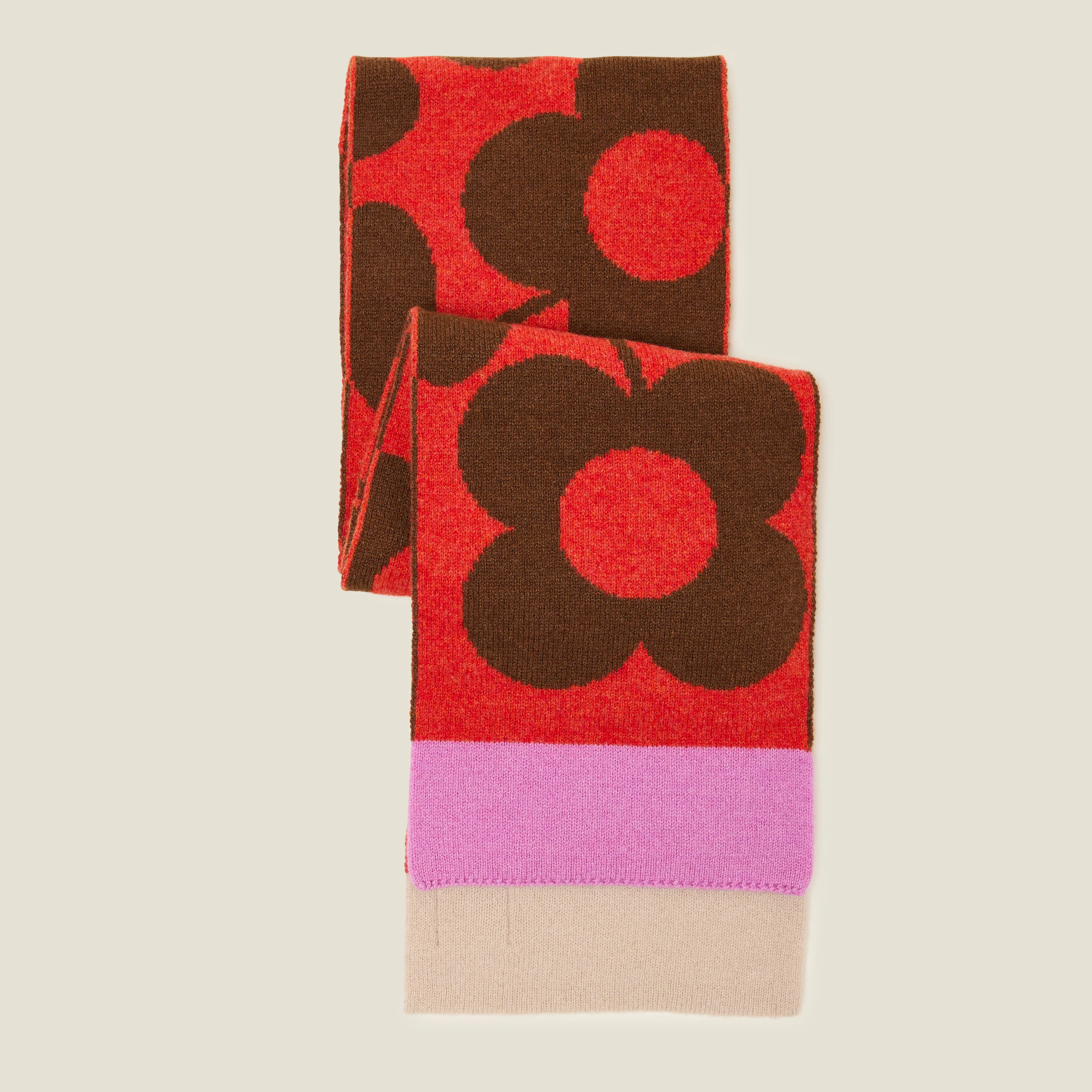 Stem Sprig Wool Scarf - Orange Sienna - Image 2