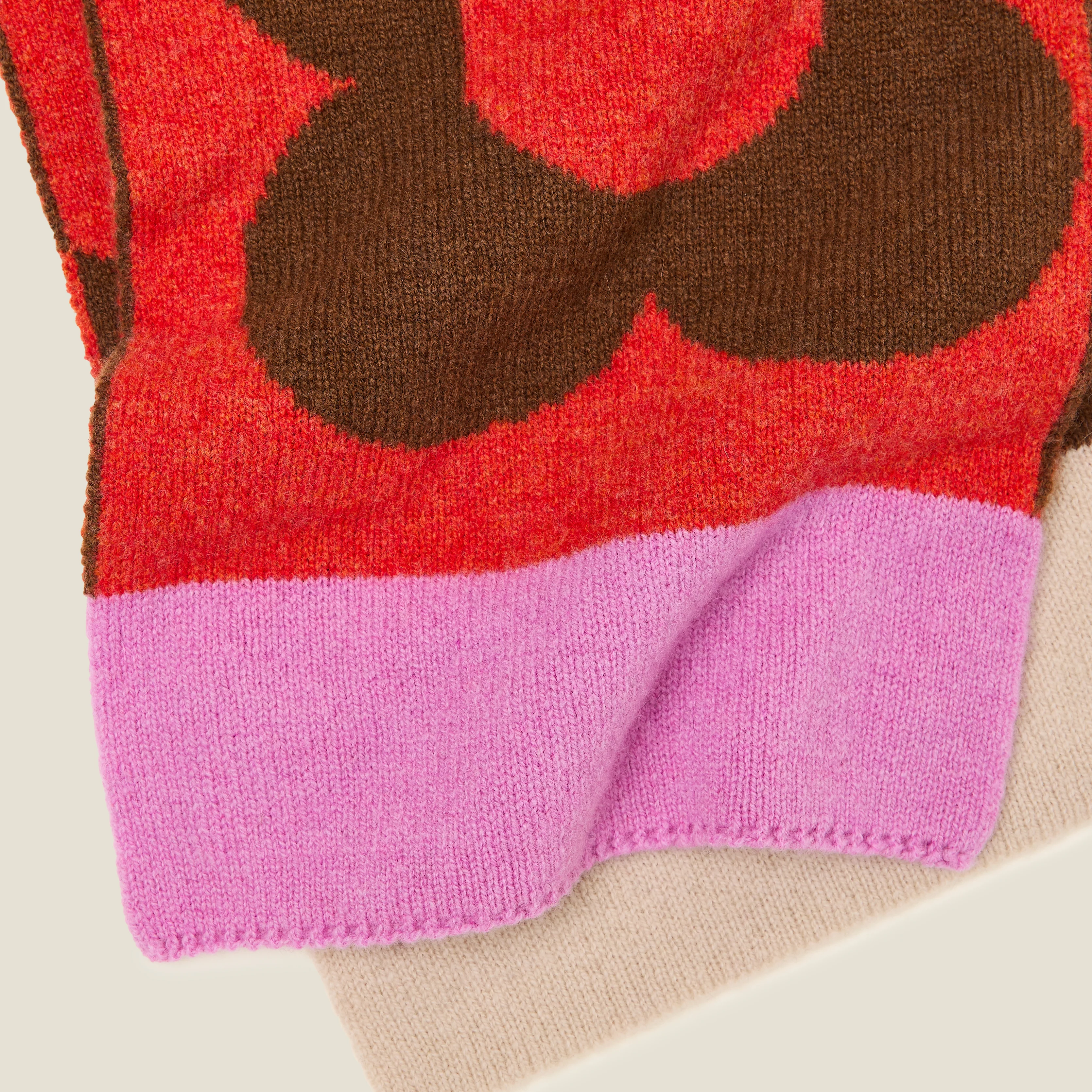 Stem Sprig Wool Scarf - Orange Sienna - Image 4