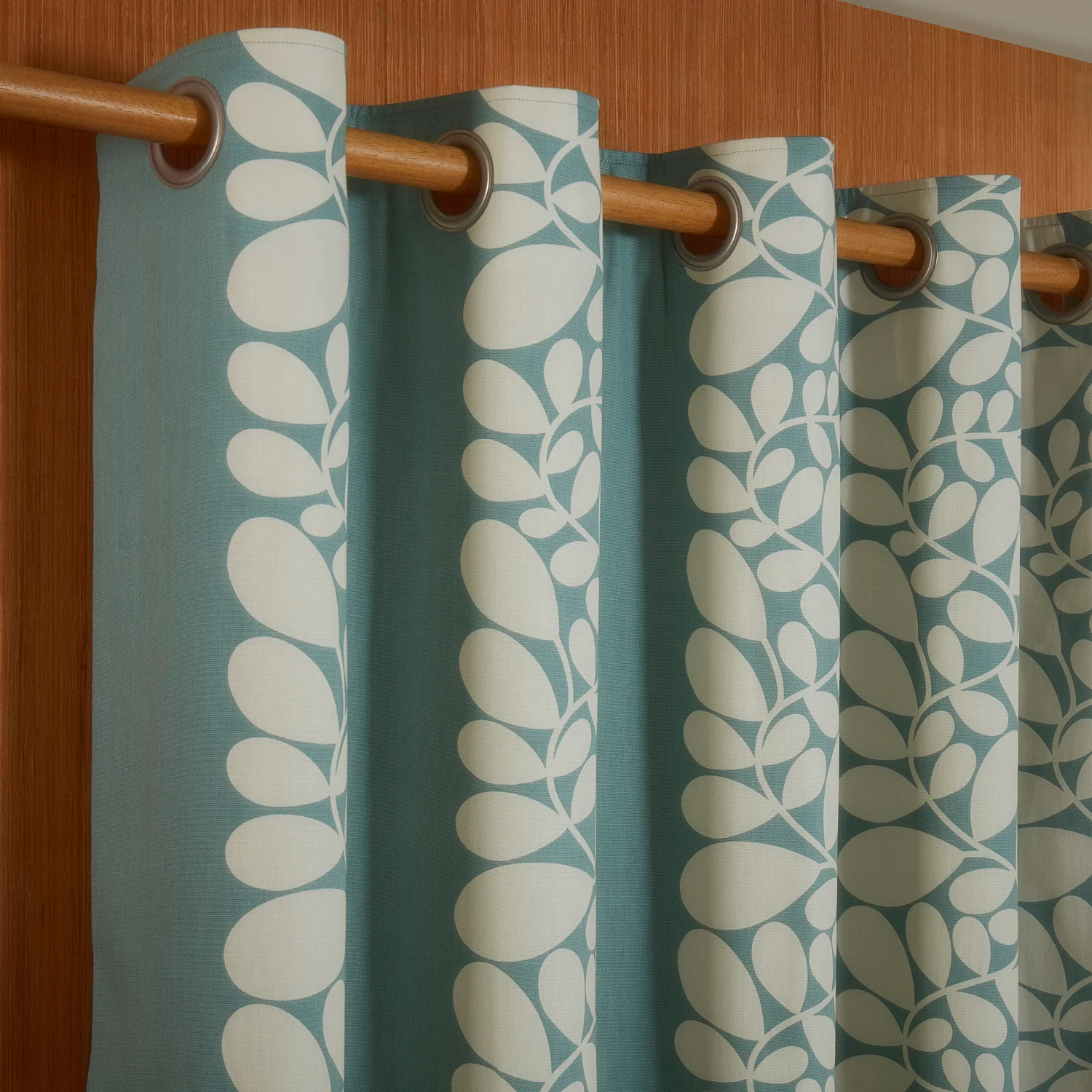 Sycamore Stripe Lined Eyelet Curtains - Duckegg - Image 2