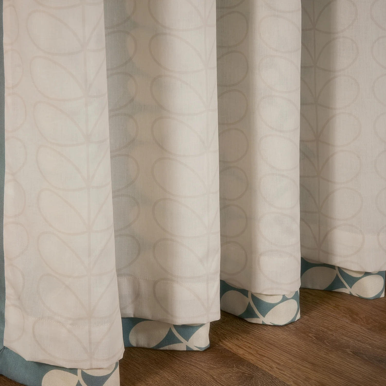 Sycamore Stripe Lined Eyelet Curtains - Duckegg - Image 3