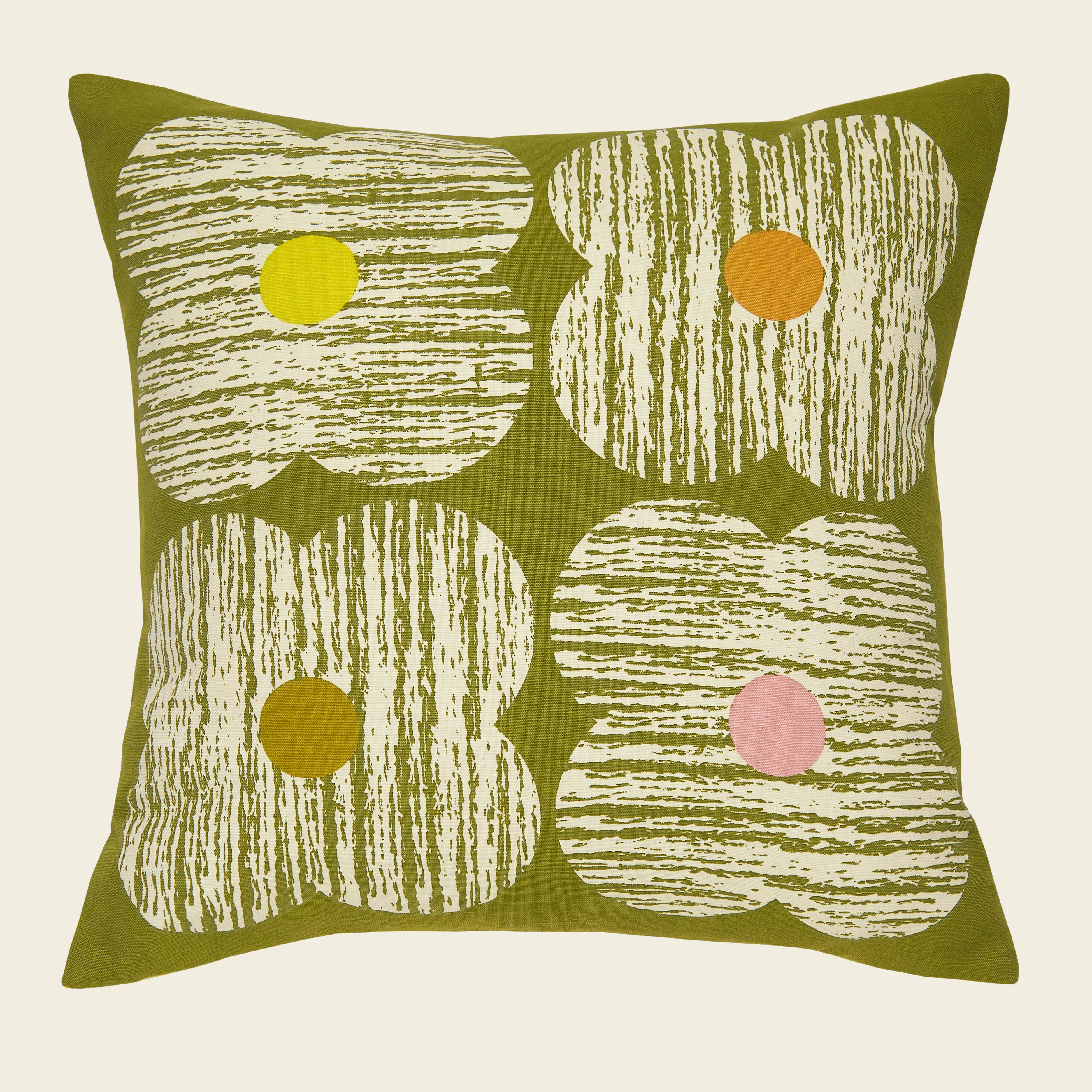 Textured Flower Cushion - Moss - Image 2