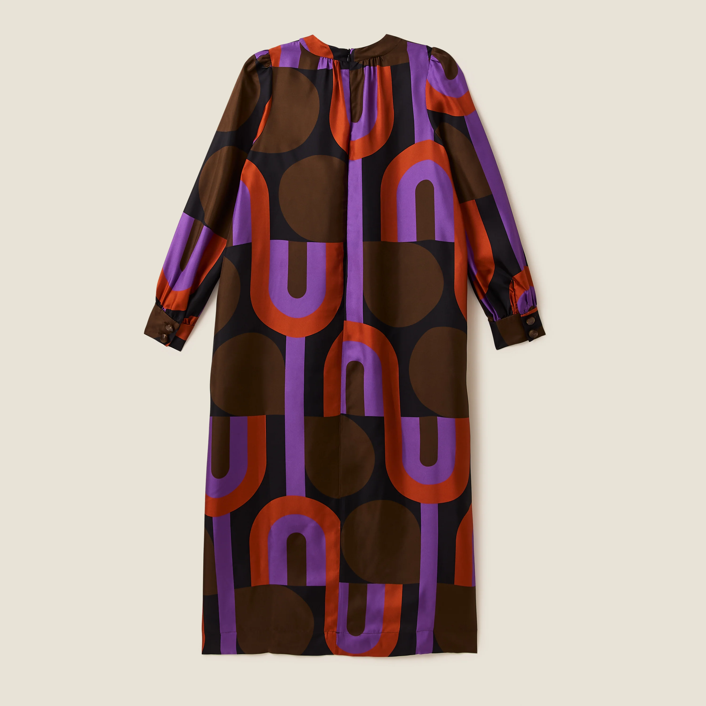 Orla Long Sleeve Midi Silk Dress - Circle Line - Image 3