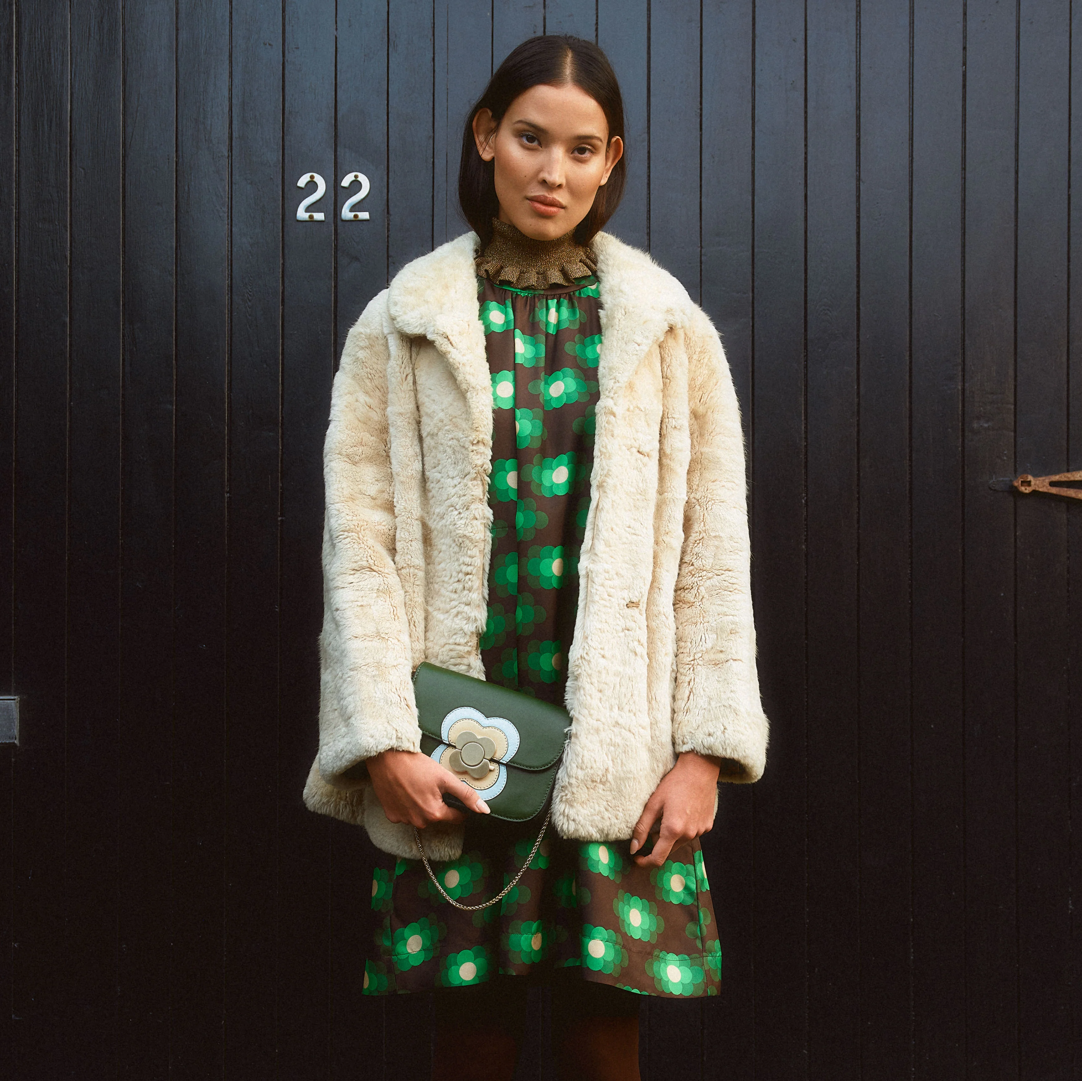 Orla Long Sleeve Mini Silk Dress - Flower Haze - Image 4