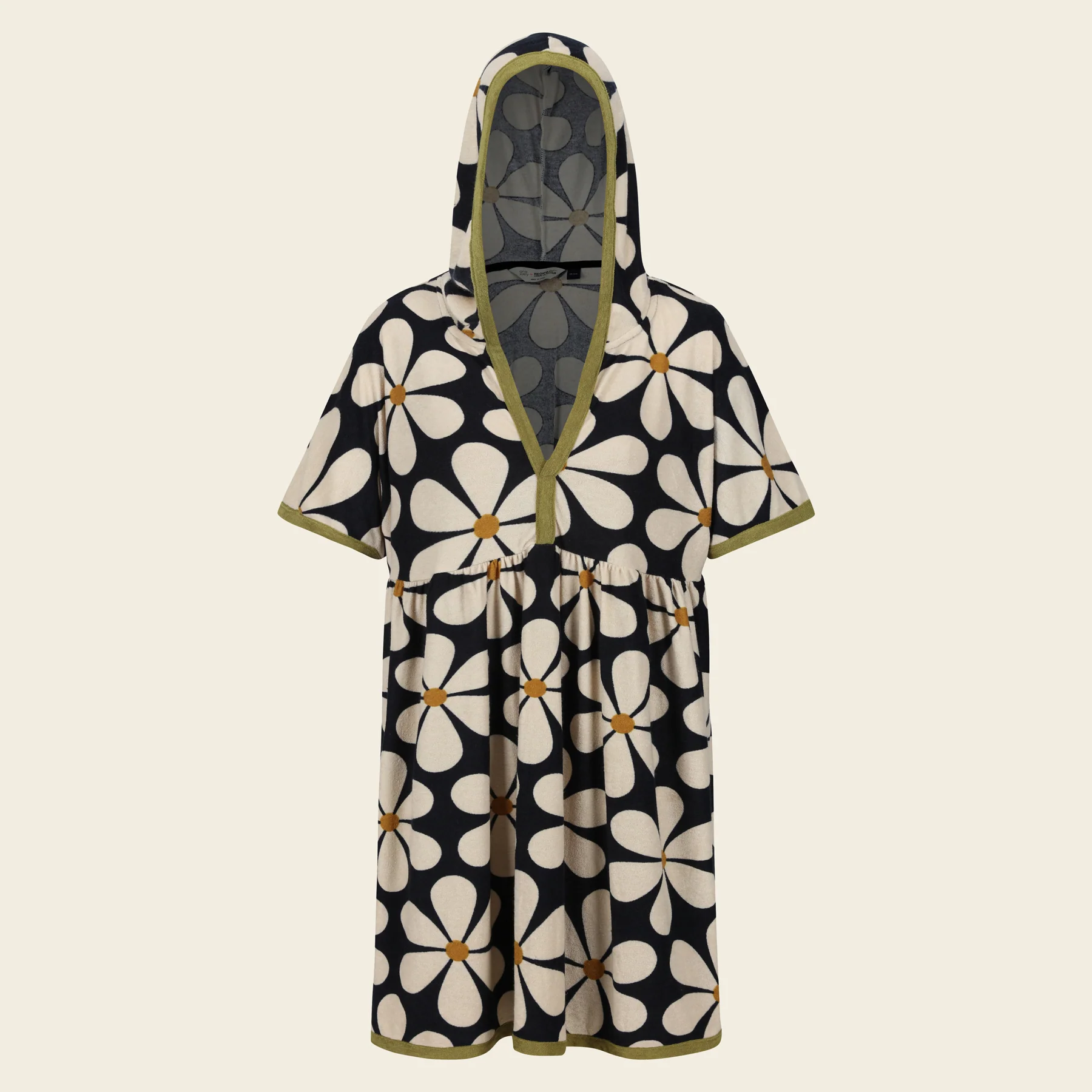 Towelling Dress Black Daisy - Image 3
