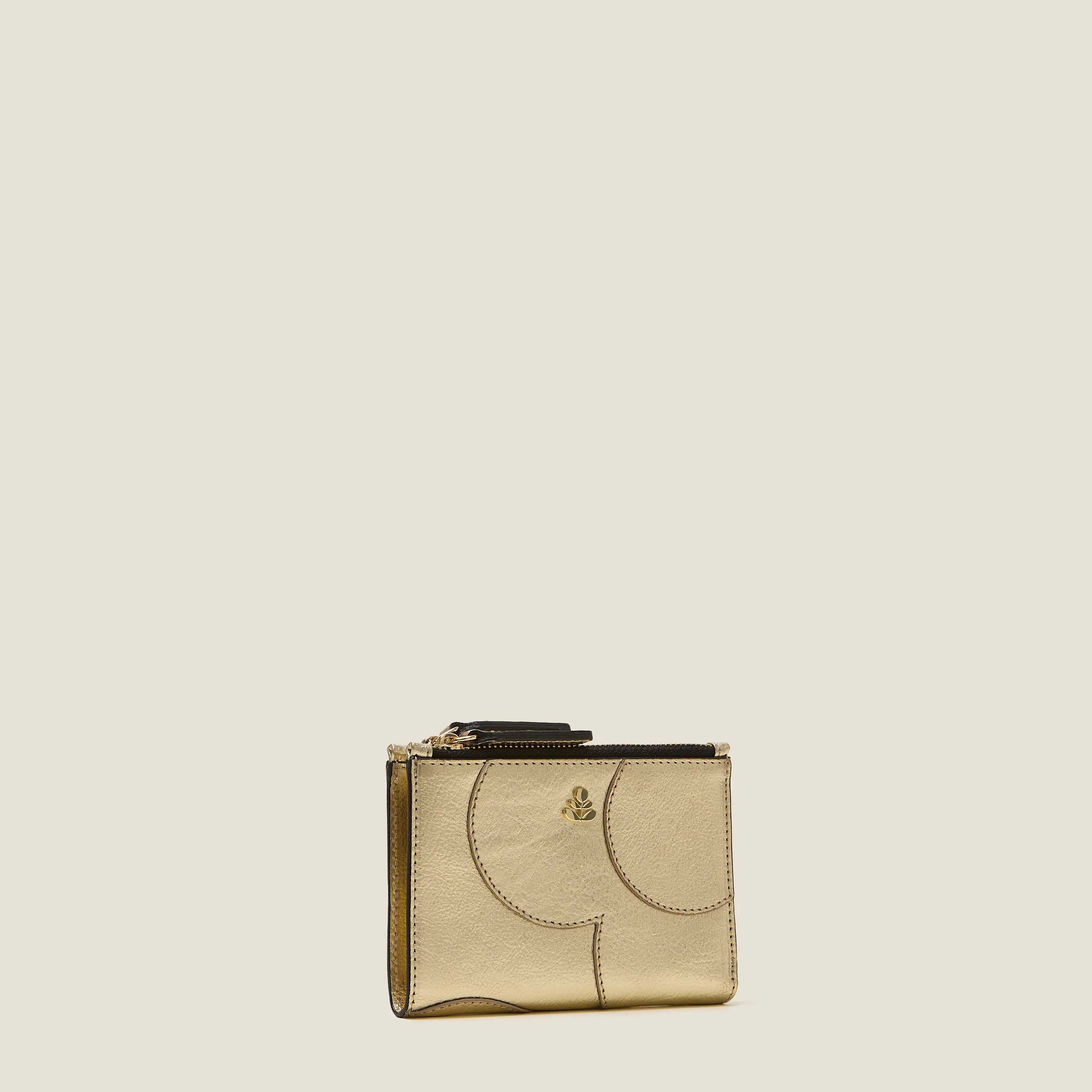 Two Way Coin Purse - Spot Flower Gold - Image 2