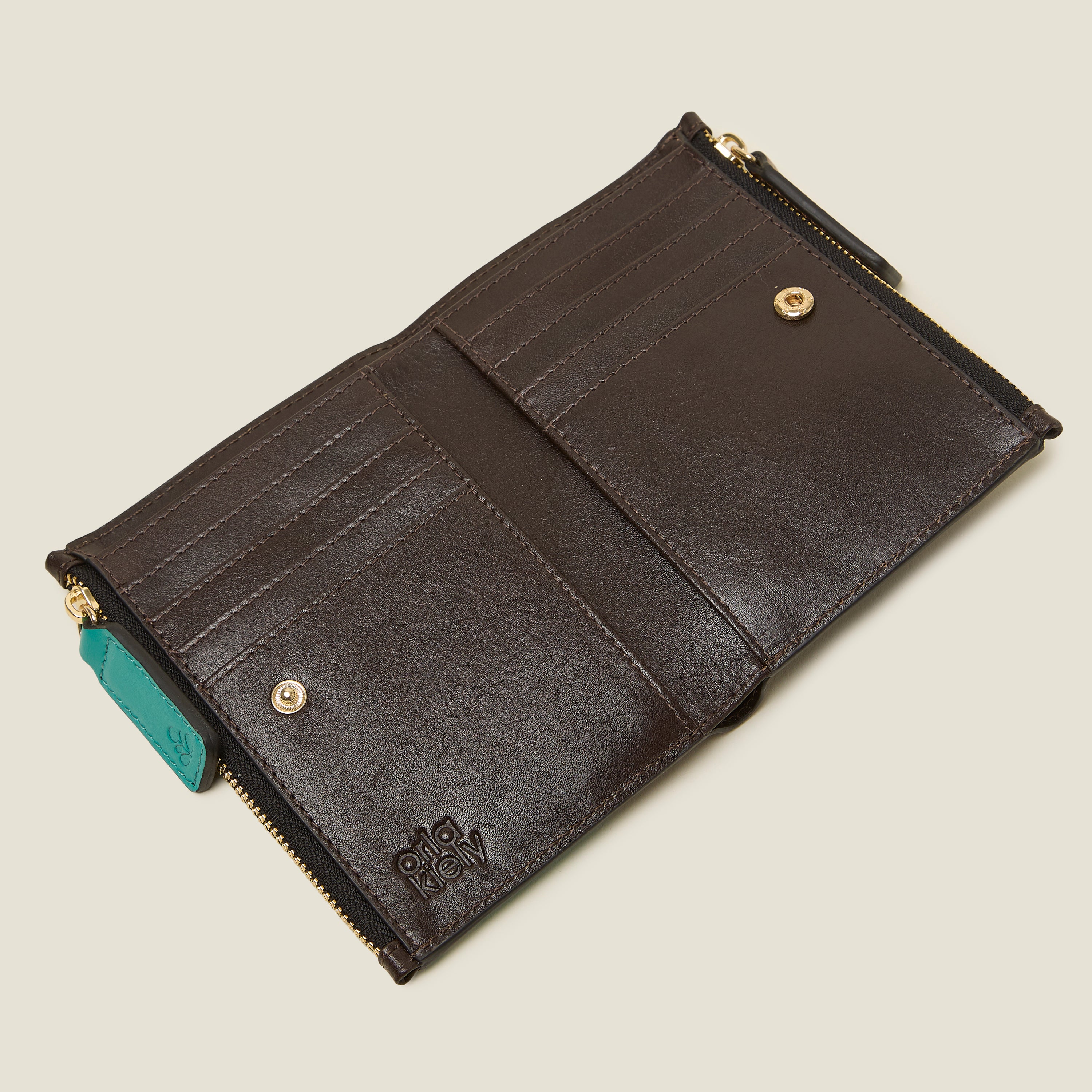 Two Way Coin Purse - Spot Flower Walnut - Image 4
