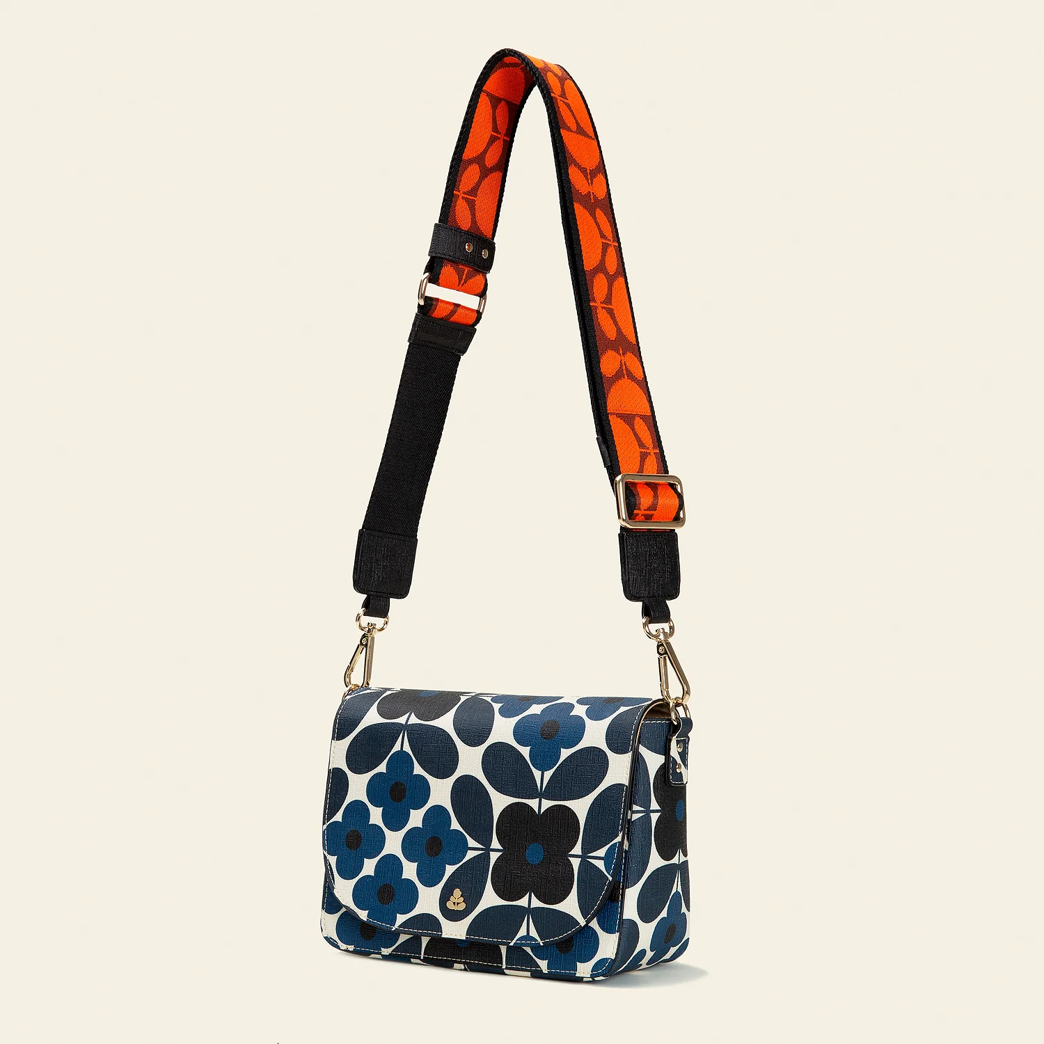 Vera Medium Crossbody - Flower Tile Navy - Image 2