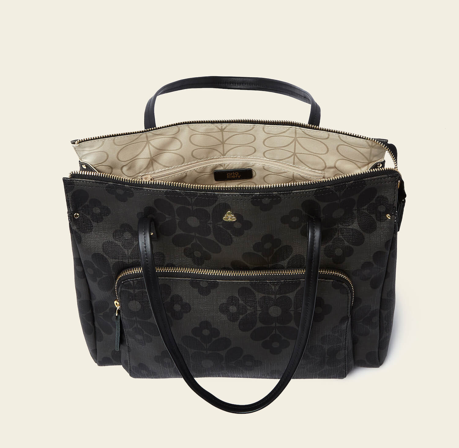 Watson Tote - Flower Tile Charcoal - Image 5