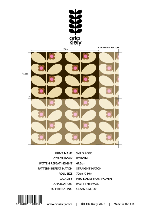 Wild Rose Porcini Wallpaper Sample - Image 2